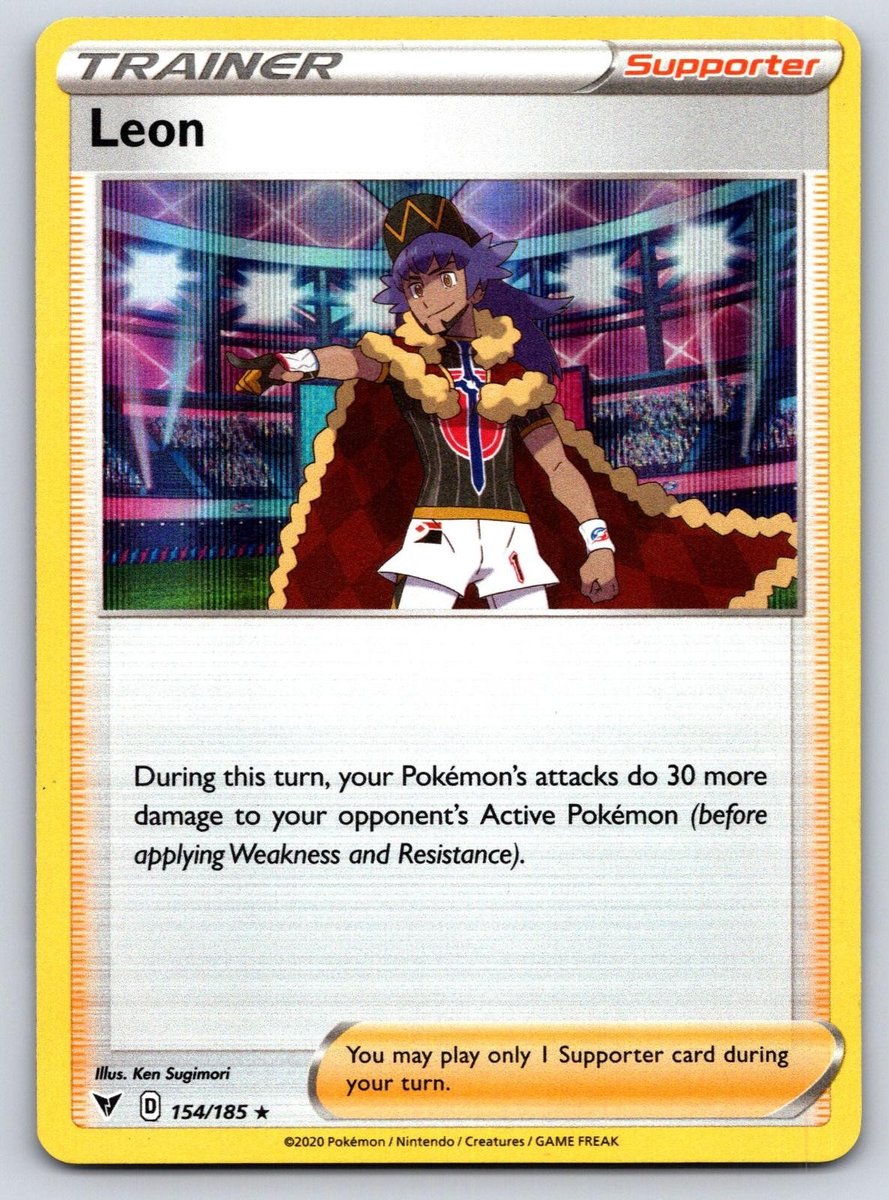 Leon 154/185 Holo Raro Pokemon Vivid Voltage Giocato Leggermente