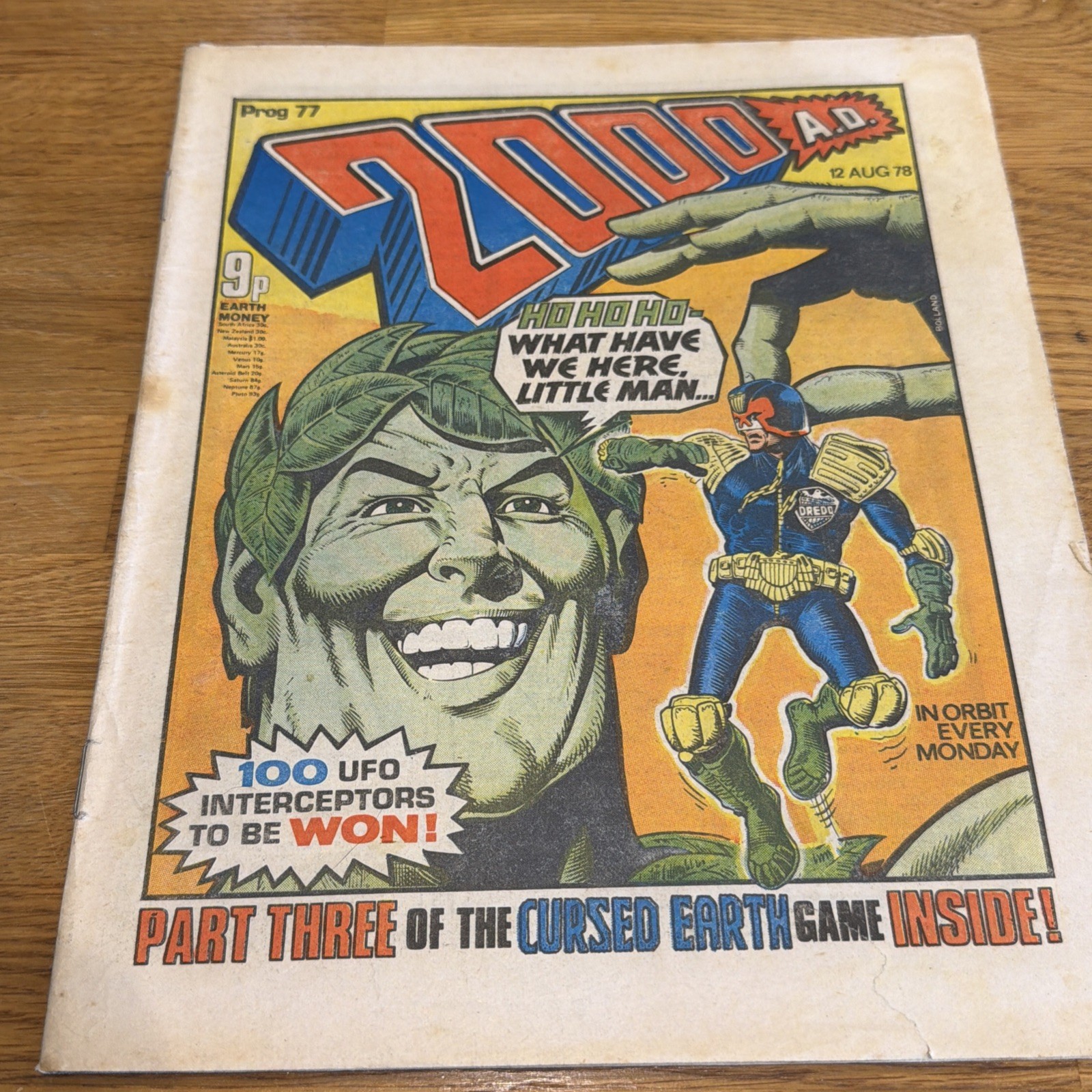 2000AD Prog 77 12 Aug 1978  Judge Dredd Banned Jolly Green Giant Cover