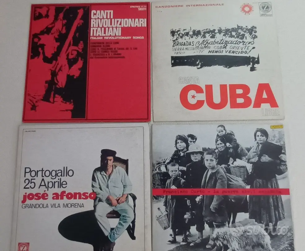 4 VINILI ’70 CANZONI POLITICHE  VARI PAESI