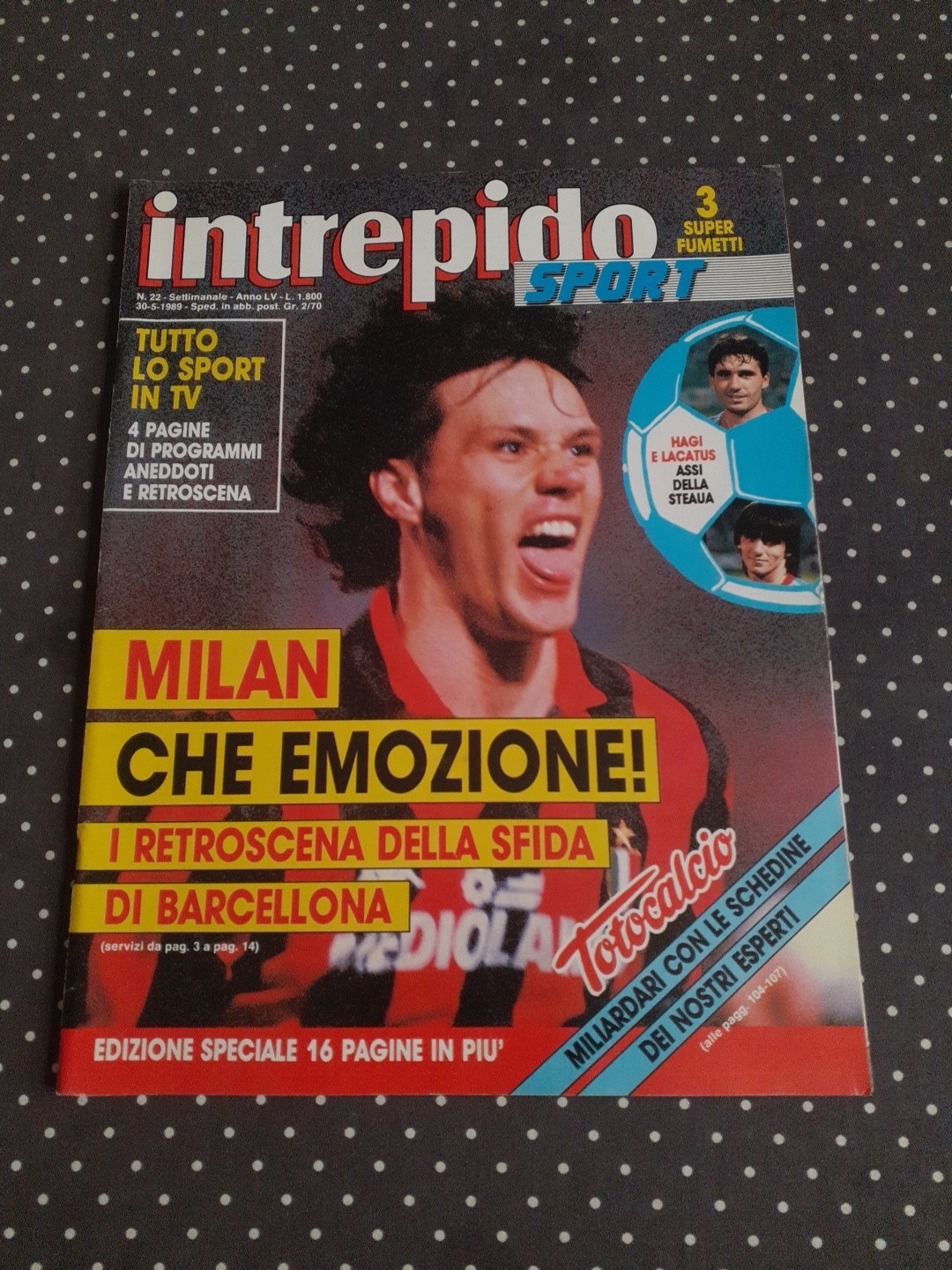FUMETTO INTREPIDO SPORT NUMERO 22 ANNO 1989 VAN BASTEN MILAN COPPA DEI CAMPIONI