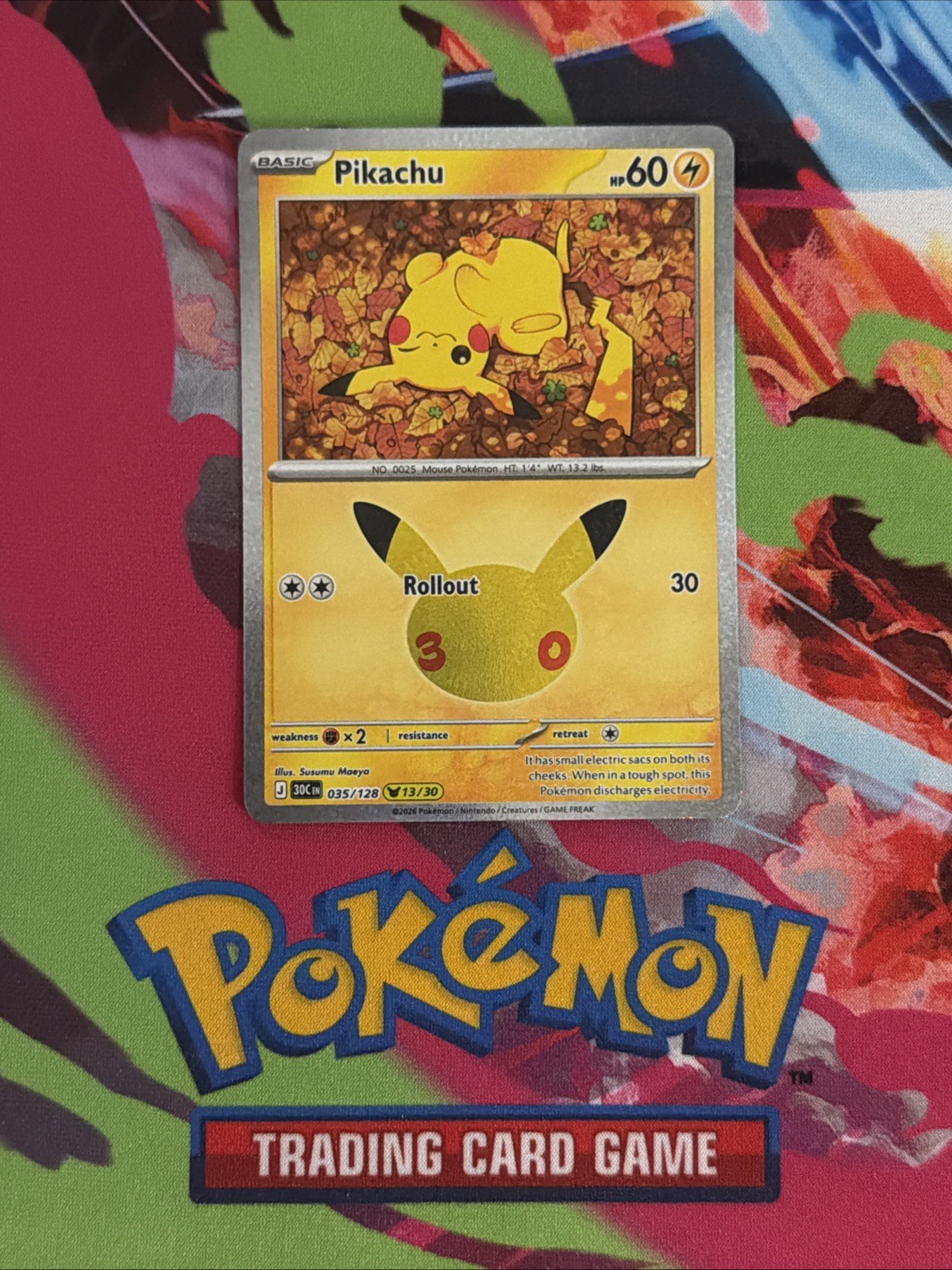 Pikachu 035/128 13/30 Susumu Maeya Pokemon 30th Anniversary Celebration NM