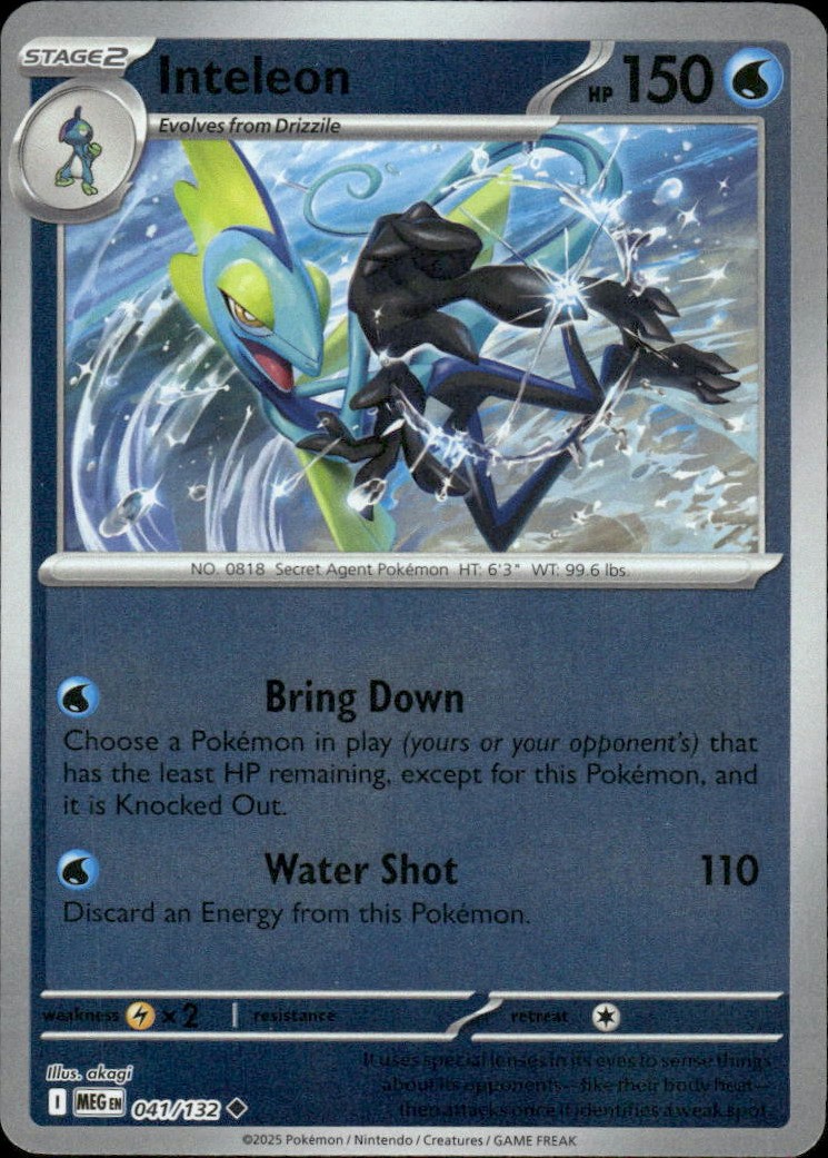 Inteleon Mega Evolution 041/132 Uncommon Reverse Holo Pokémon — English NM