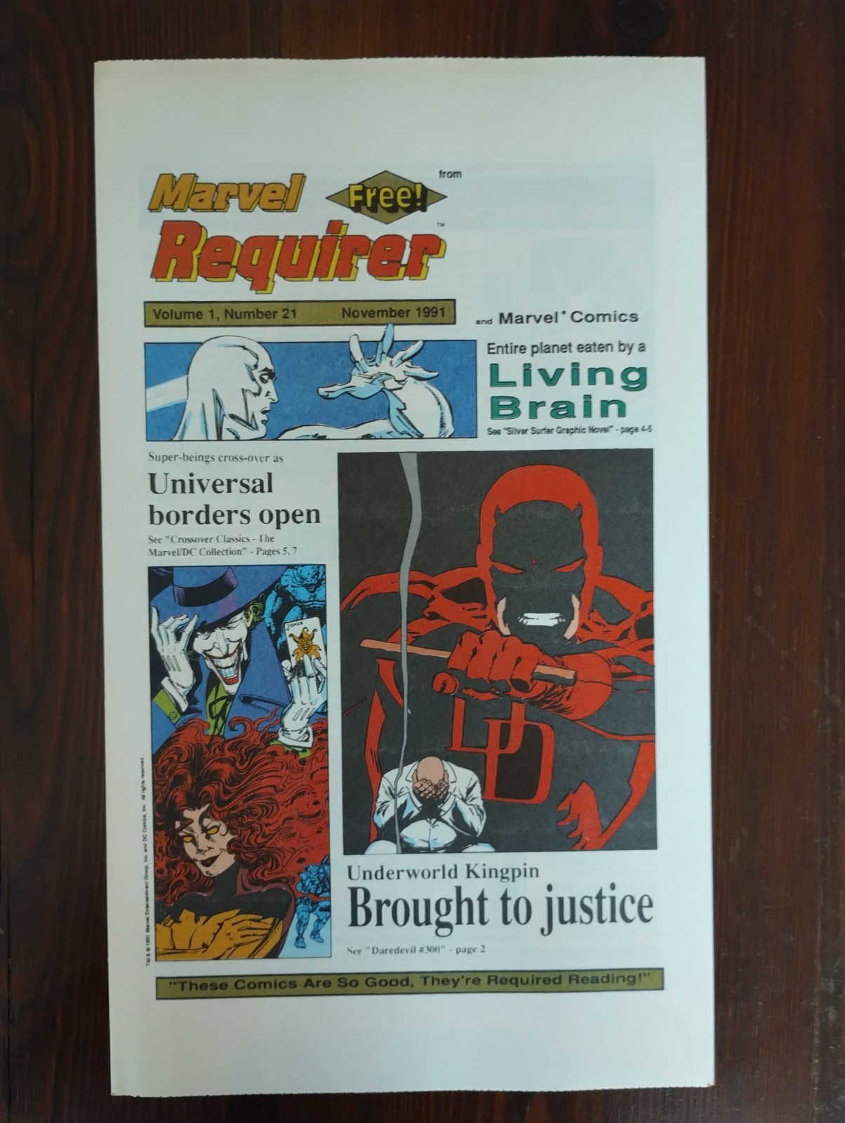 MARVEL REQUIRER Volume 1, Numero 21 - Novembre 1991 RARE! Marvel, spiderman