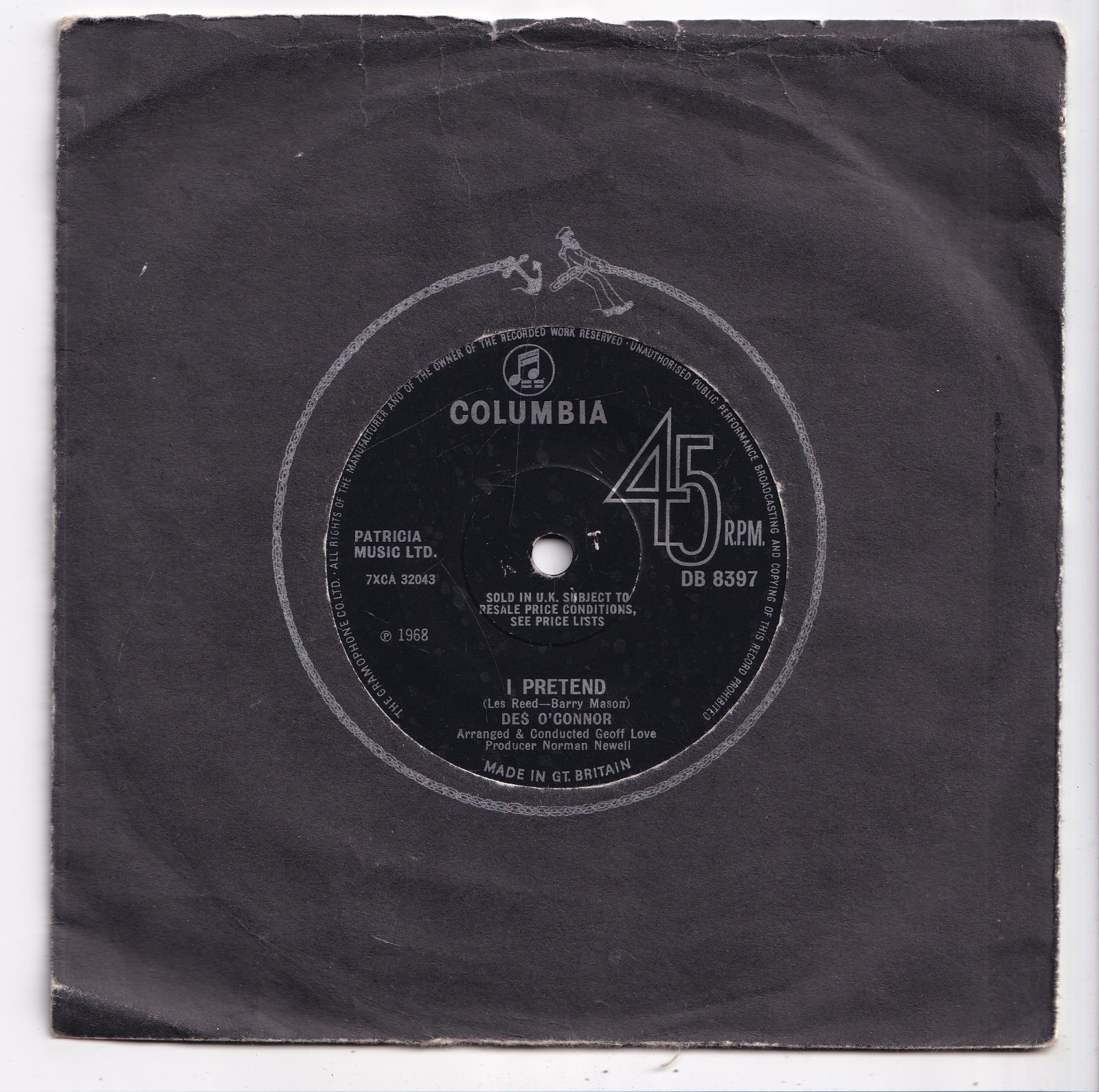(AV471) Des O'Connor, I Pretend - 1968 - 7 inch vinyl