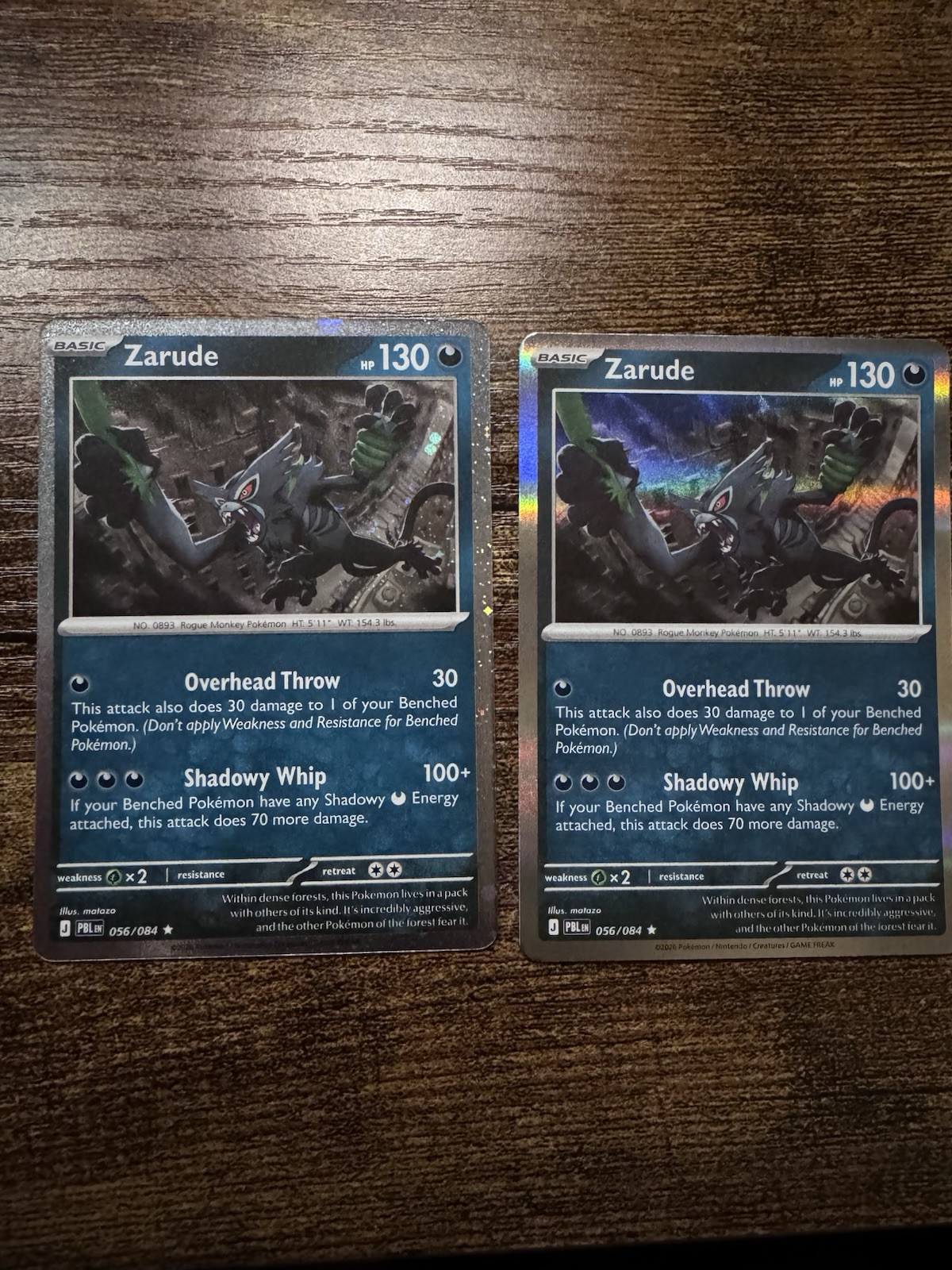 Carta promozionale Zarude 56/84 NM Pitch Black e Holo Foil