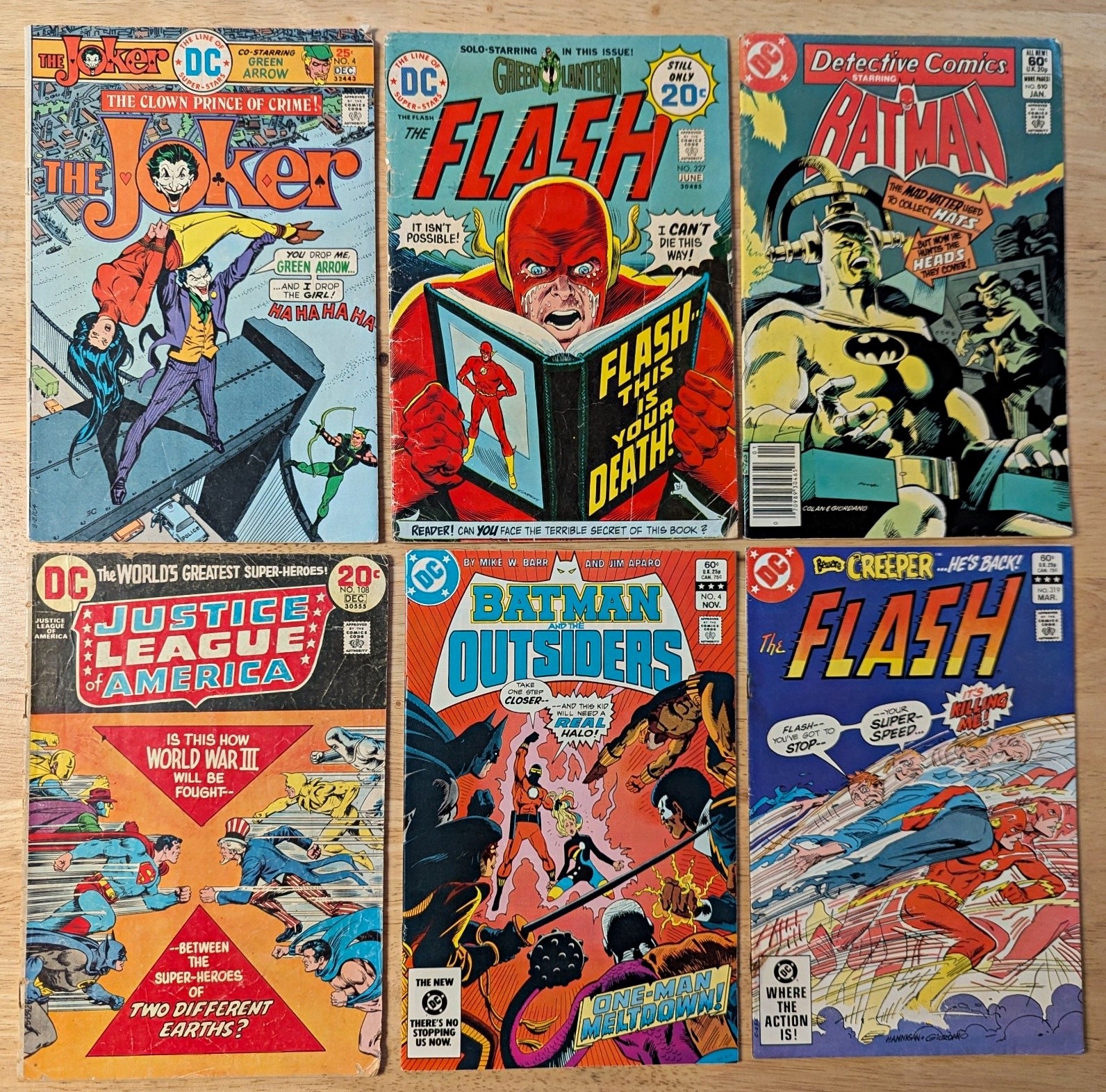 Lotto Joker #4 Flash #227 319 JLA #108 età del bronzo Nick Cardy Jim Aparo Ernie Chan