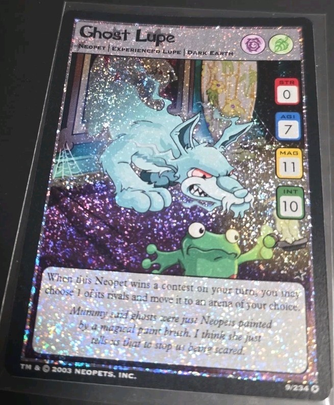 GHOST LUPE HOLO FOIL 9 NEOPETS #9 SET BASE 2003 COME NUOVO VINTAGE