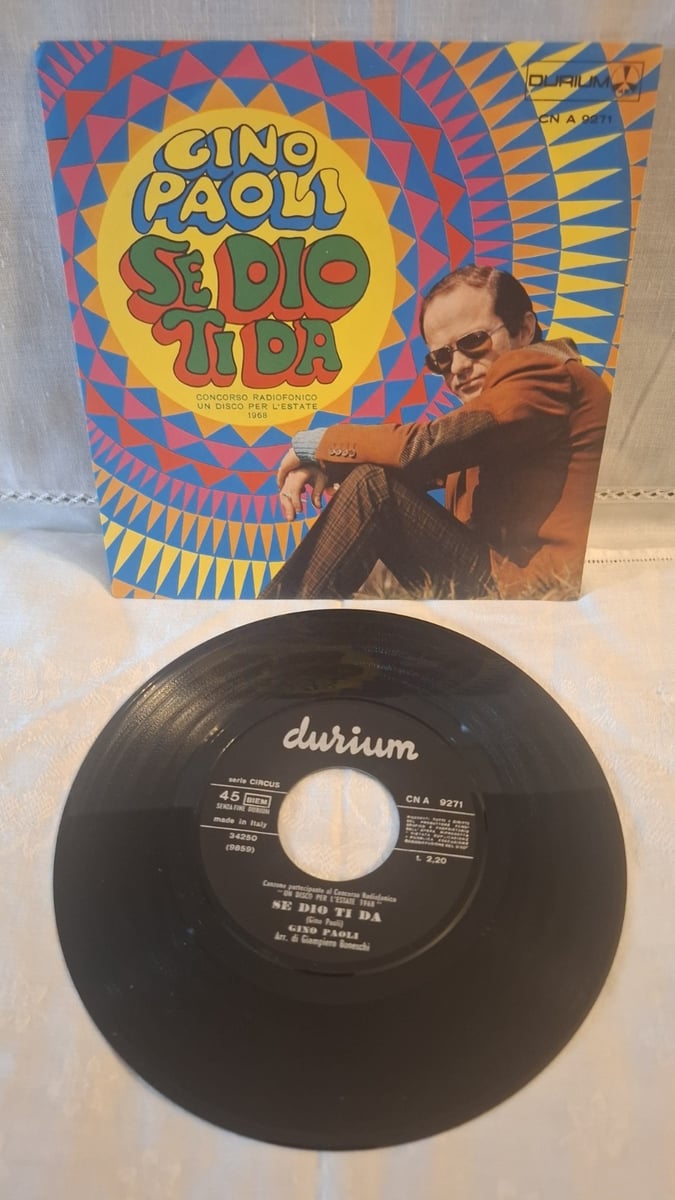 GINO PAOLI, SE DIO TI DA (Durium CN A 9271) 45 giri 1968 NM/NM come nuovo