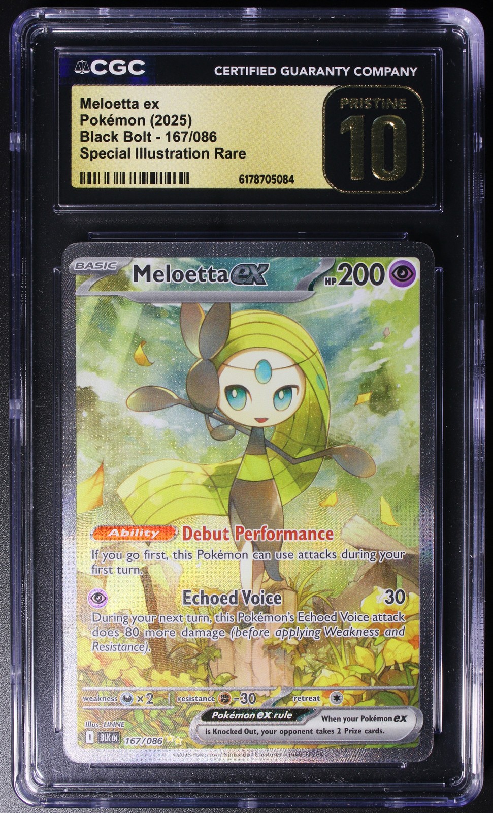 Meloetta ex 167/086 Black Bolt Special Illustration Rare CGC Pristine 10 2025
