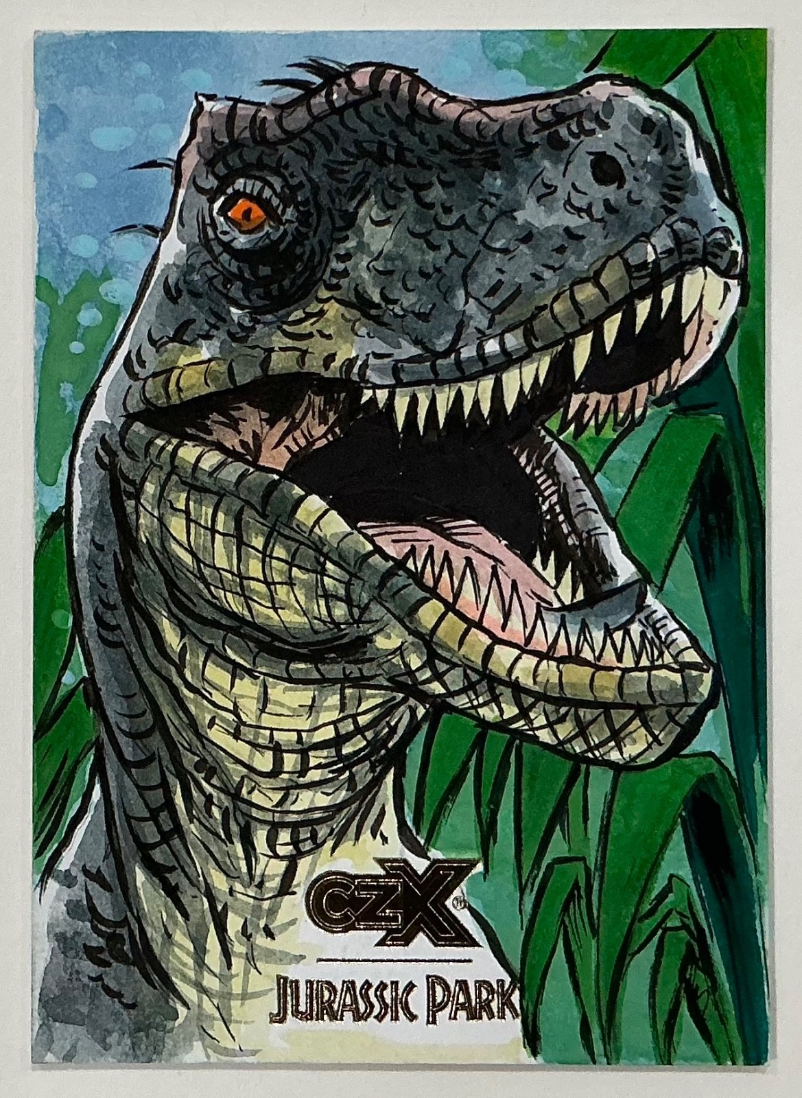 2026 Cryptozoic CZX Jurassic Park carta schizzo artista 1/1 Chris P Bacon