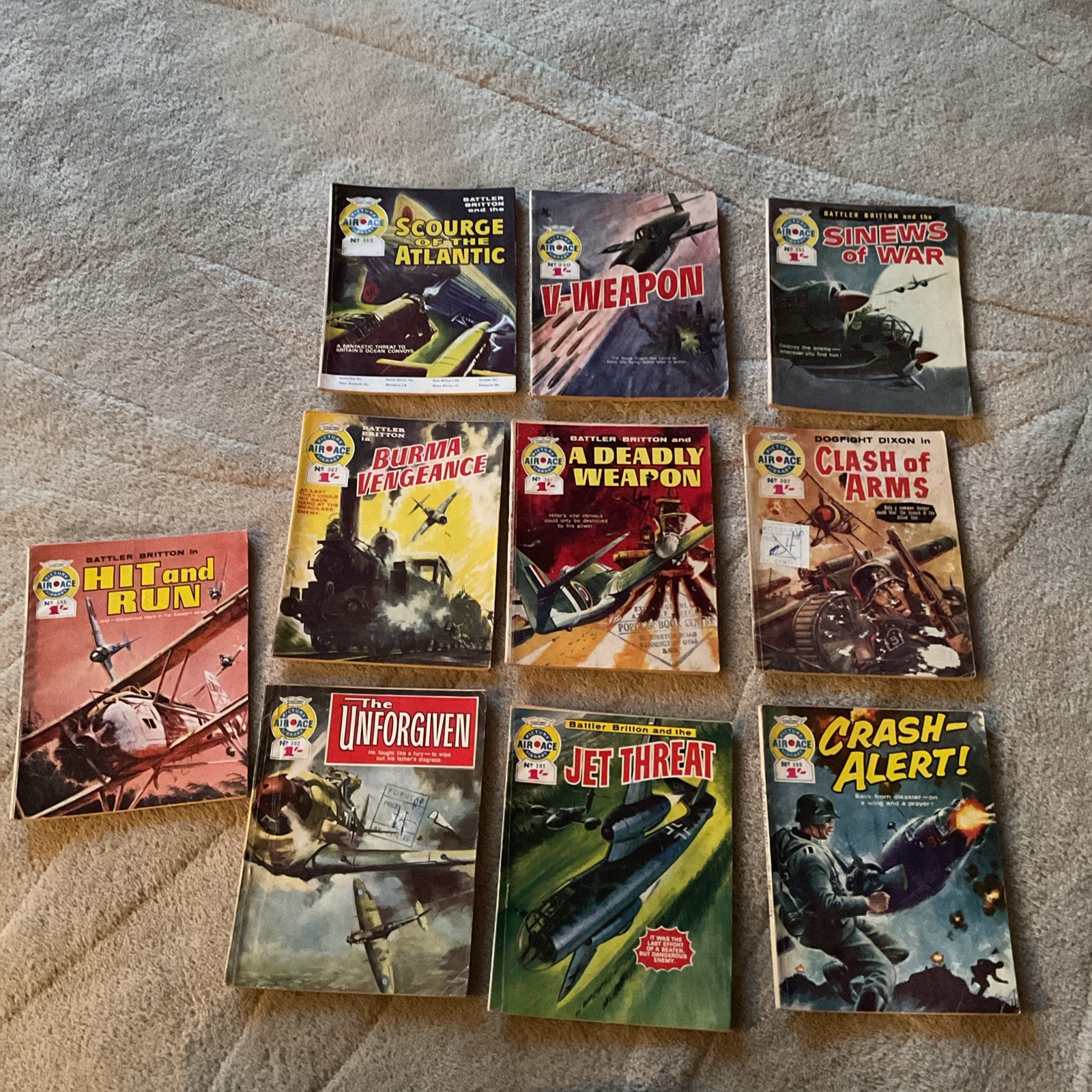 AIR ACE PICTURE LIBRARY - 10 issues from the 300s ( circa 1967/68)