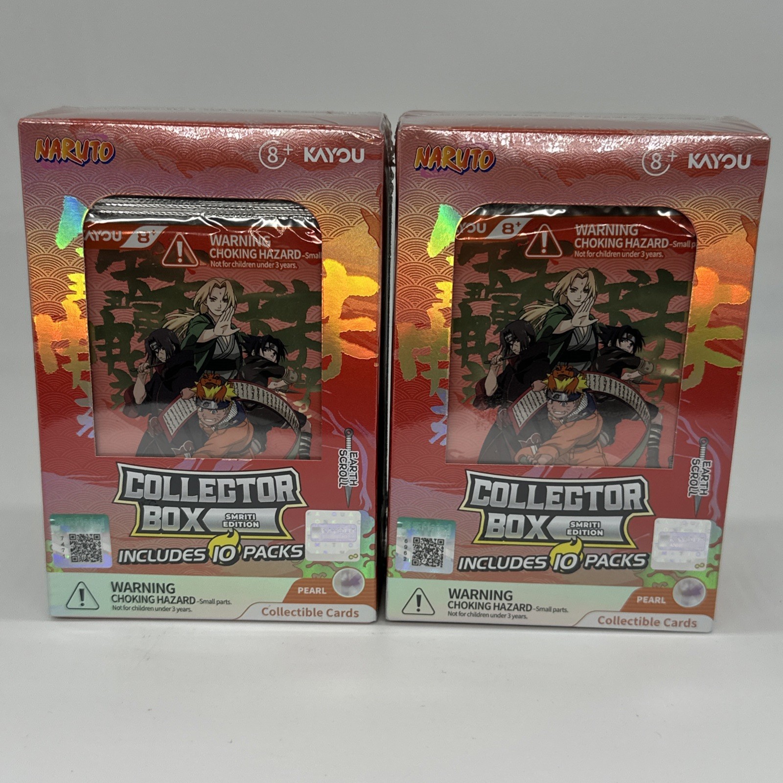 Naruto Smriti CCG Earth Scroll Collector Box 10 Booster Packs Sealed Lot of 2
