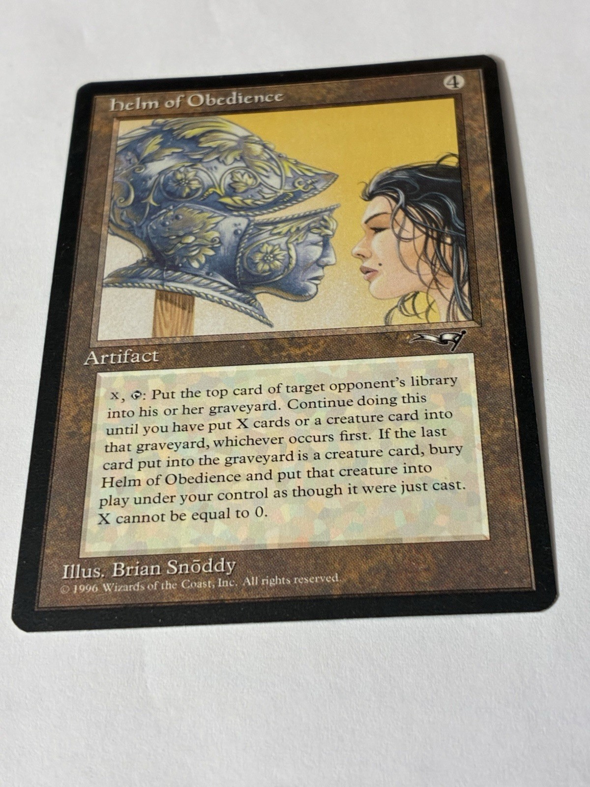 MTG 1996 Magic The Gathering Elmetto di Obbedienza Alleanze Vintage