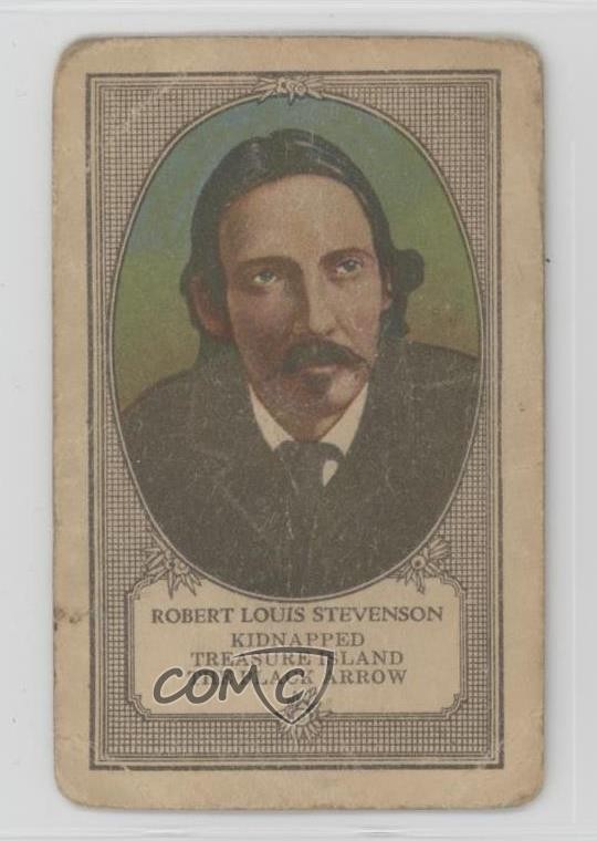 Gioco di carte anni '30 Whitman Autori retro blu Robert Louis Stevenson 1dn7