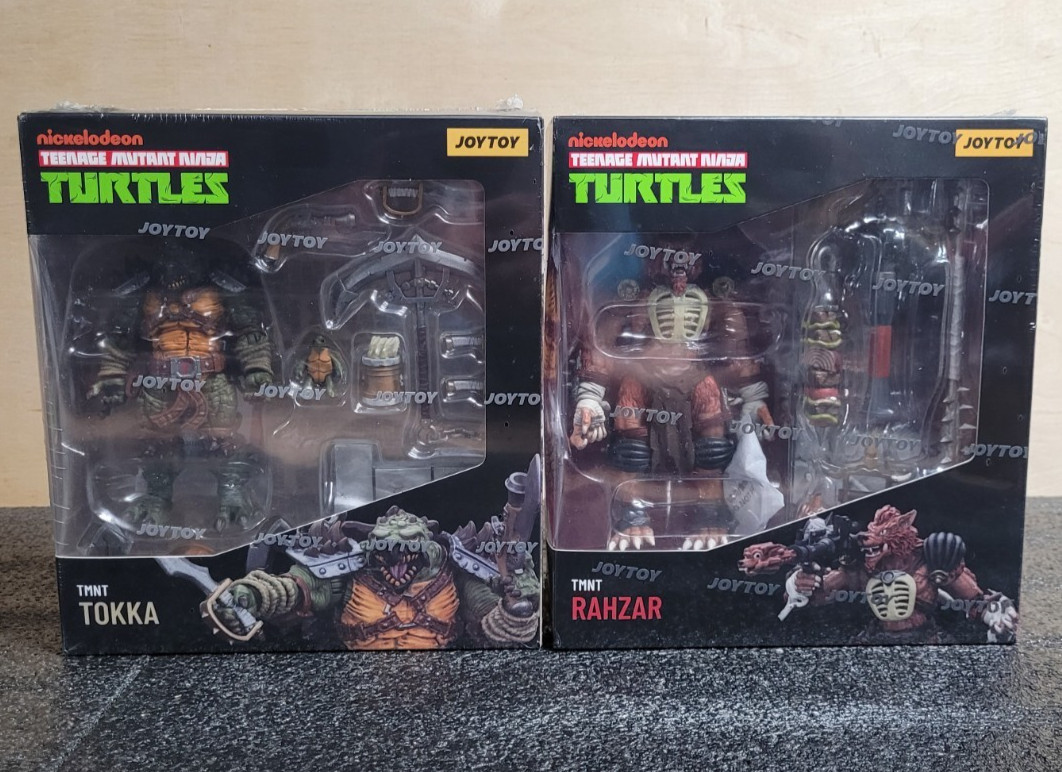 JoyToy Teenage Mutant Ninja Turtles Tokka & Rahzar set di figure scala 1/18
