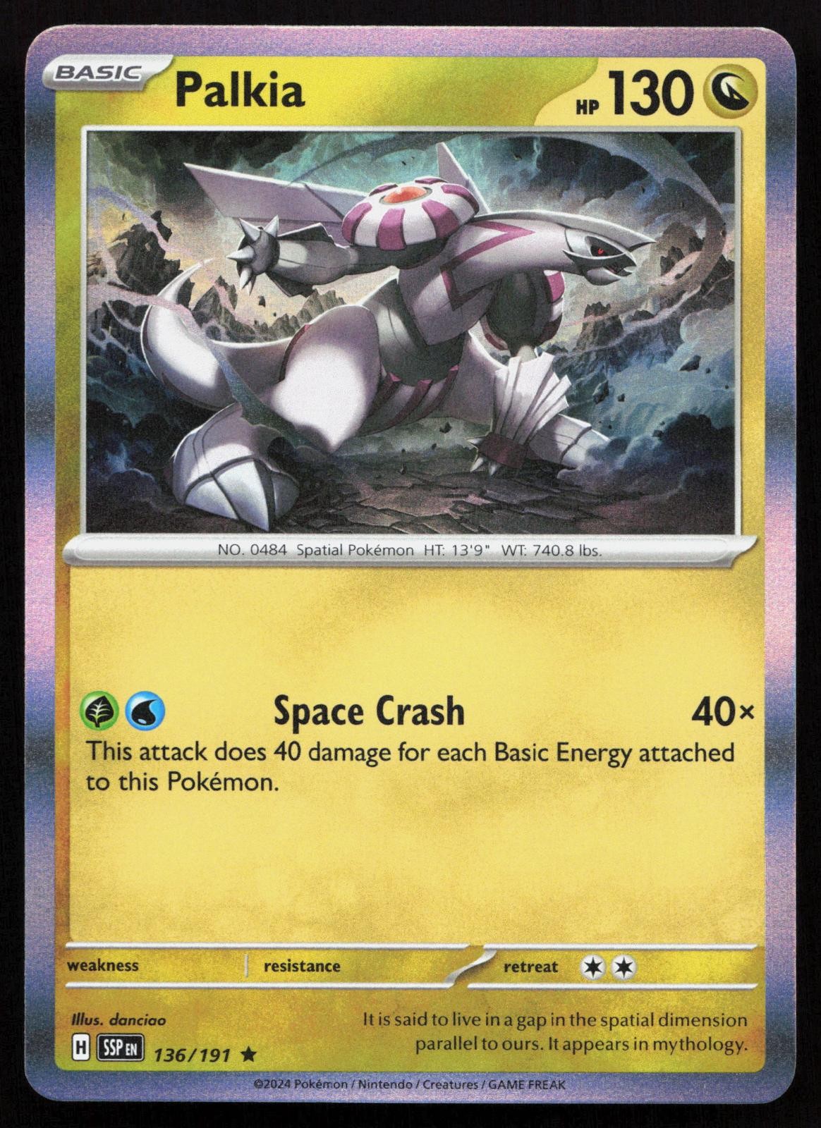 Palkia 136/191 Rare Surging Sparks Pokemon Holo Near Mint
