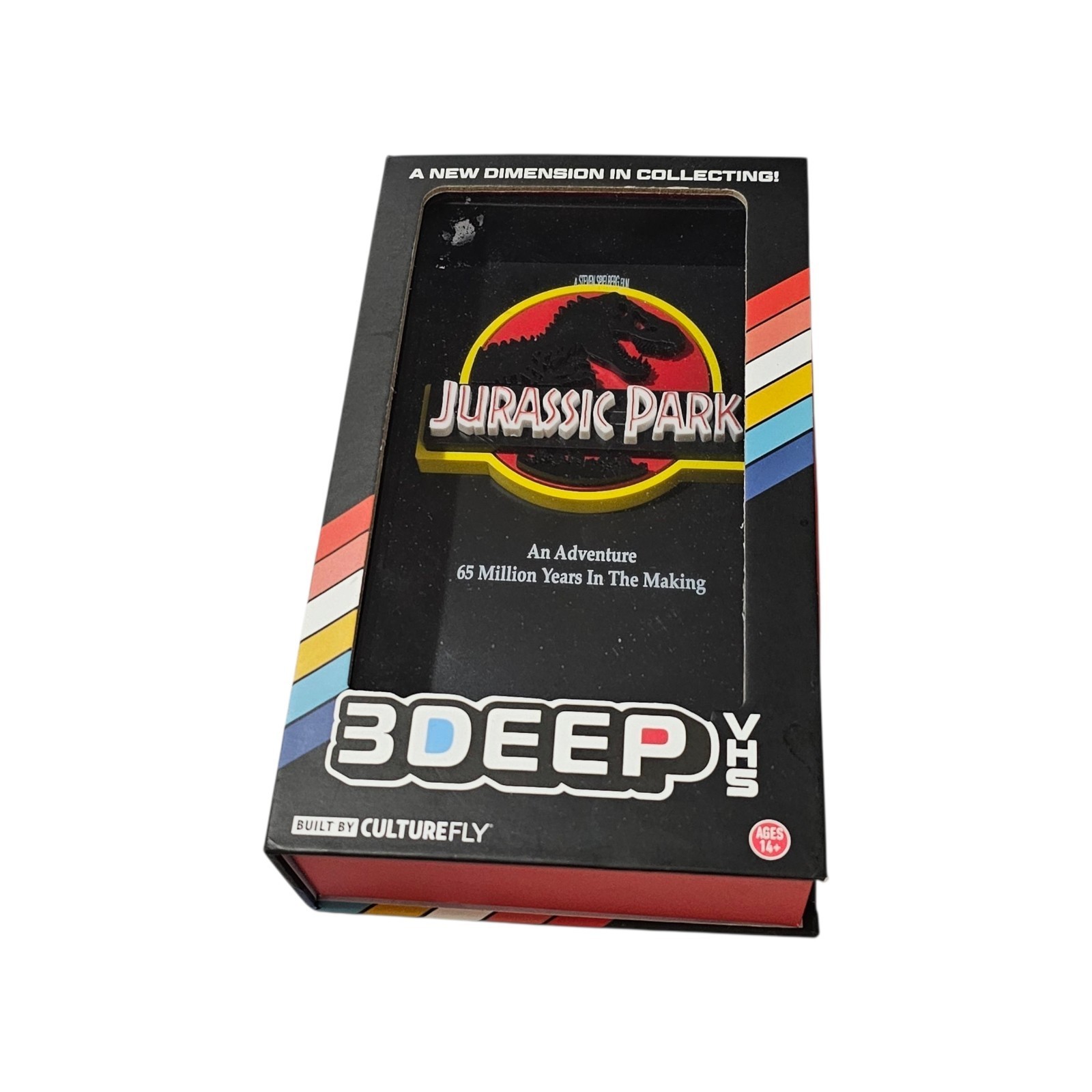 JURASSIC PARK CultureFly 3Deep VHS Espositore artistico 3D da parete/scrivania da collezione NUOVO