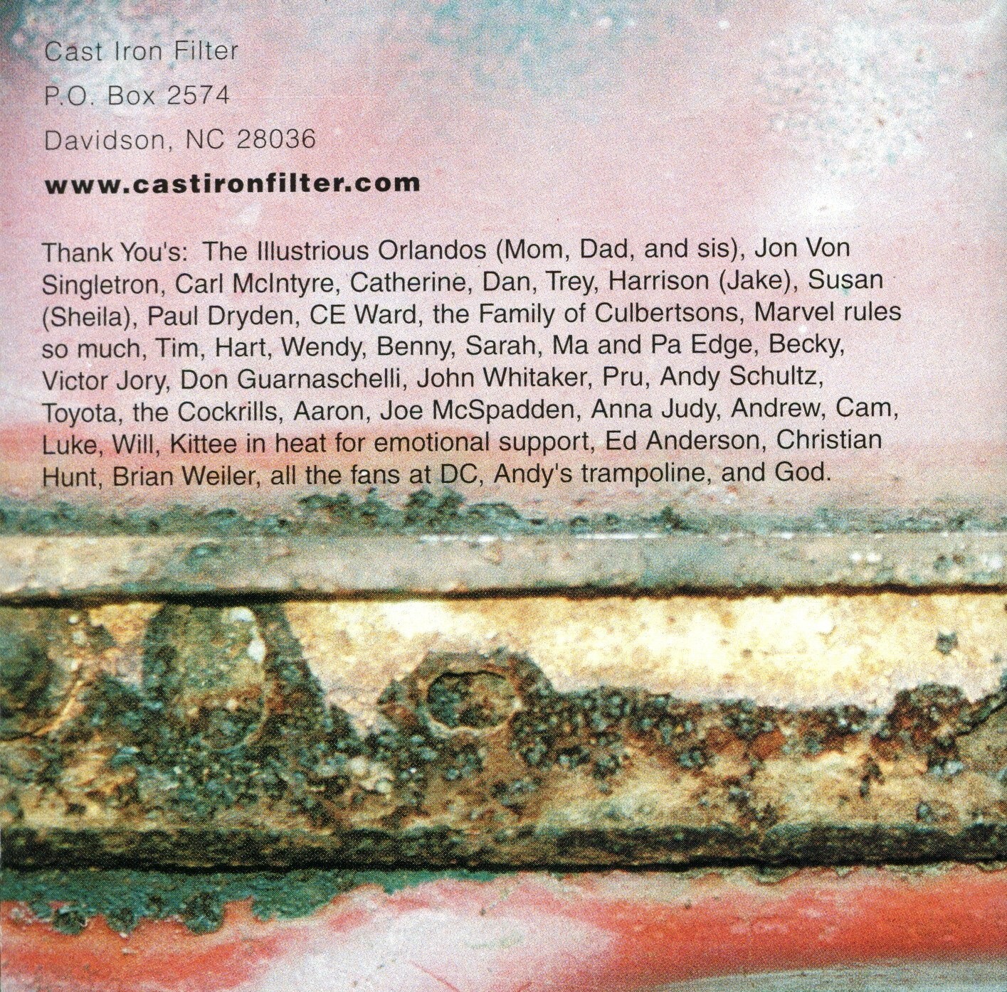 Further Down The Line by Cast Iron Filter Davidson NC (CD, 2000) ***VERY GOOD***
