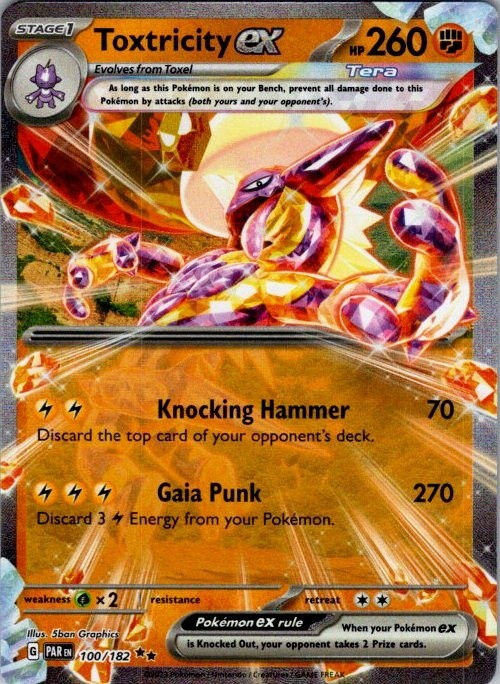 Toxtricity ex 100/182 Paradox Rift Double Rare Holo NM Pokemon TCG