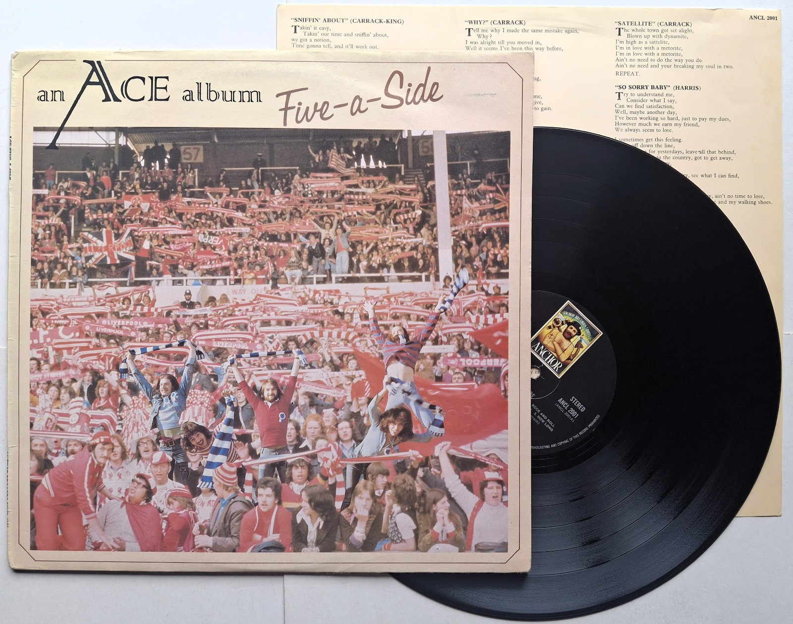 Ace - Five-A-Side - Original UK Press Vinyl LP + Insert - Anchor 1974  (Exc/VG+)