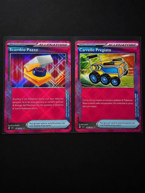 Lotto 2 Carte Pokémon Ace spec Scambio Pazzo + Carrello Pregiato