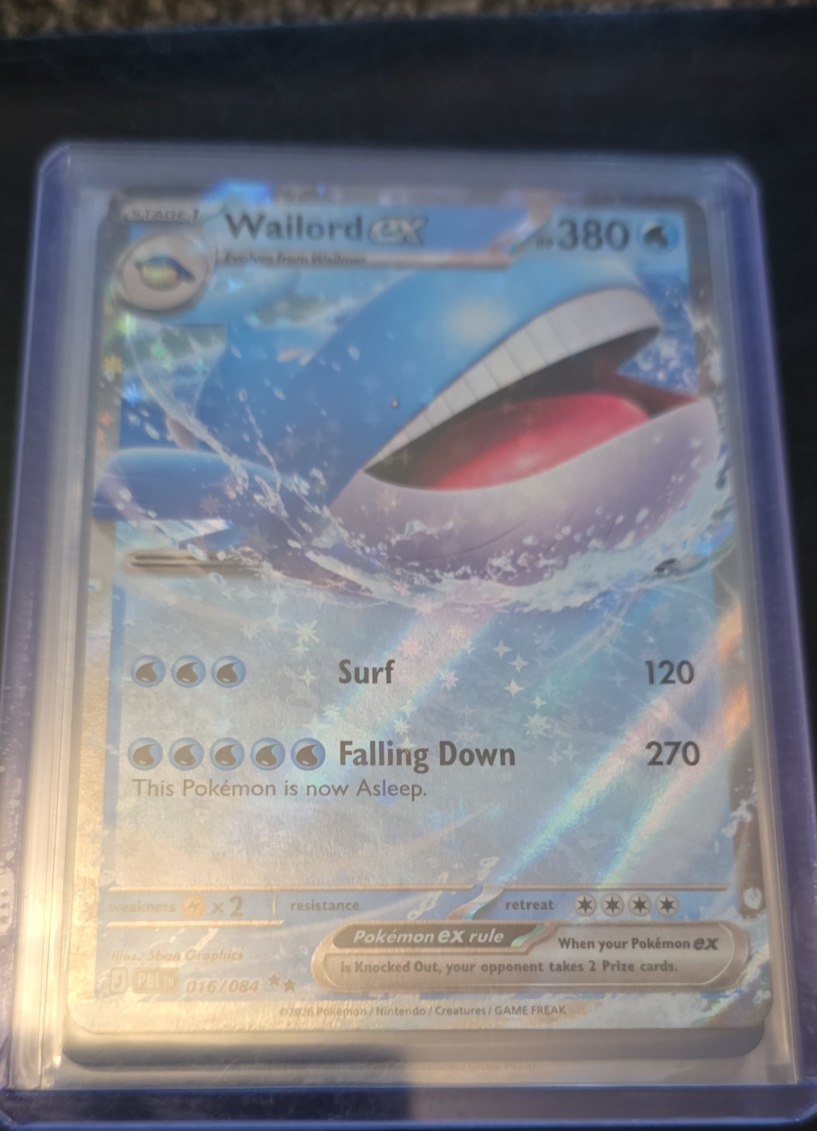 Wailord ex 016/084 Me05: Pitch Black Holo