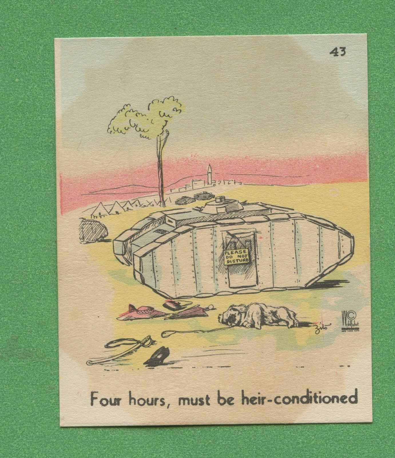 Four Hours Must Be Heir-Condizionato 1937 Cani di Zito n.43 cartolina umoristica vintage