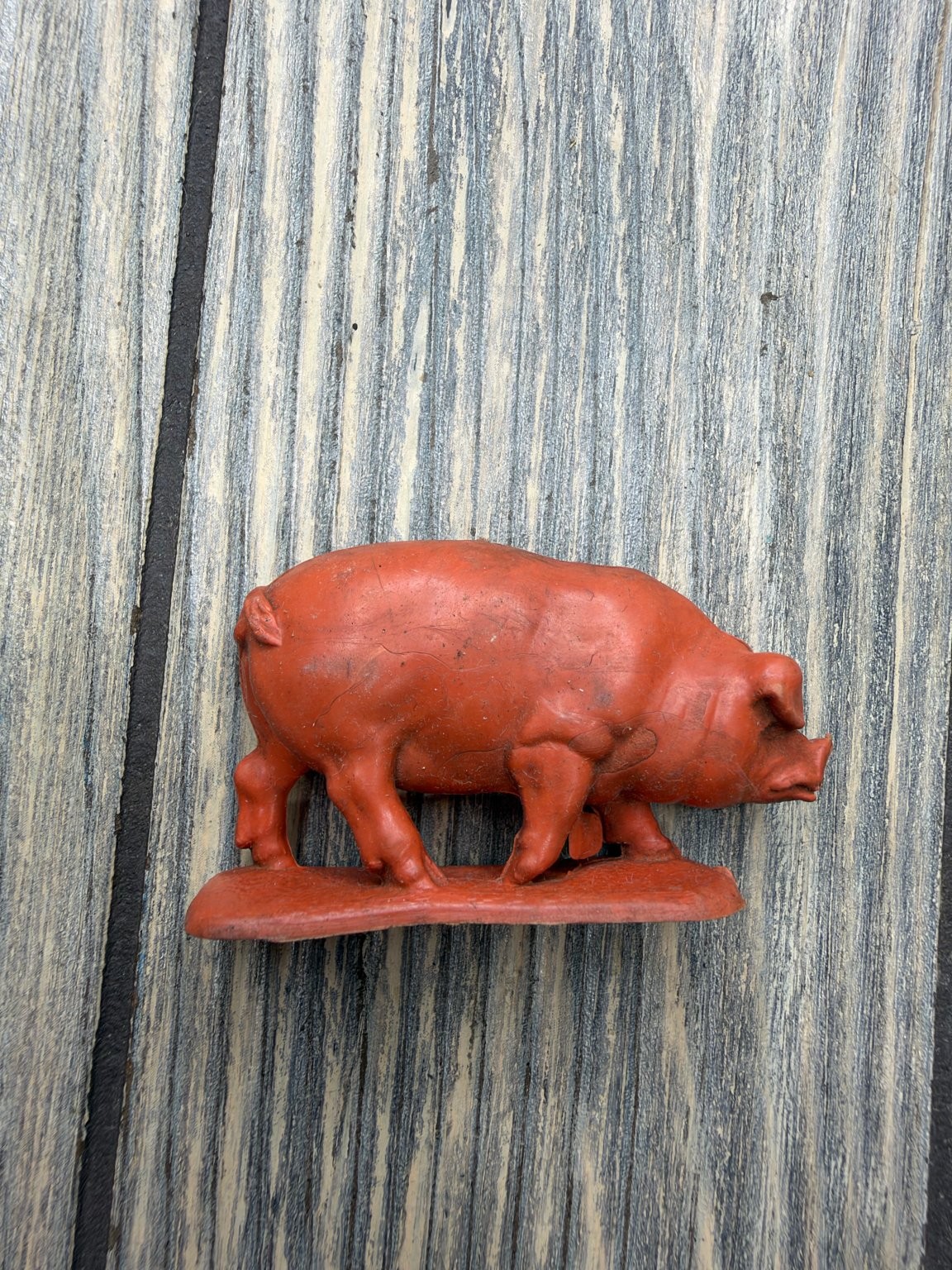 Vintage Style Red Pig Farm Animal Figurine Statue Toy Action Figure 2" Long