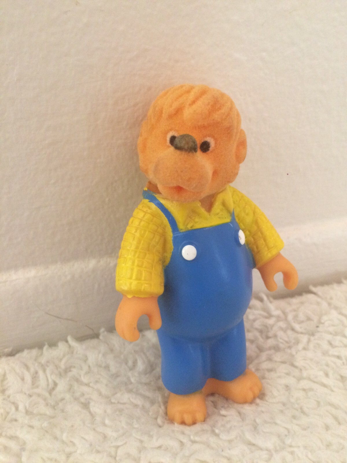 Modellino giocattolo plastica 3,5" pelliccia floccata orsi papà orsetto Berenstain vintage 1986