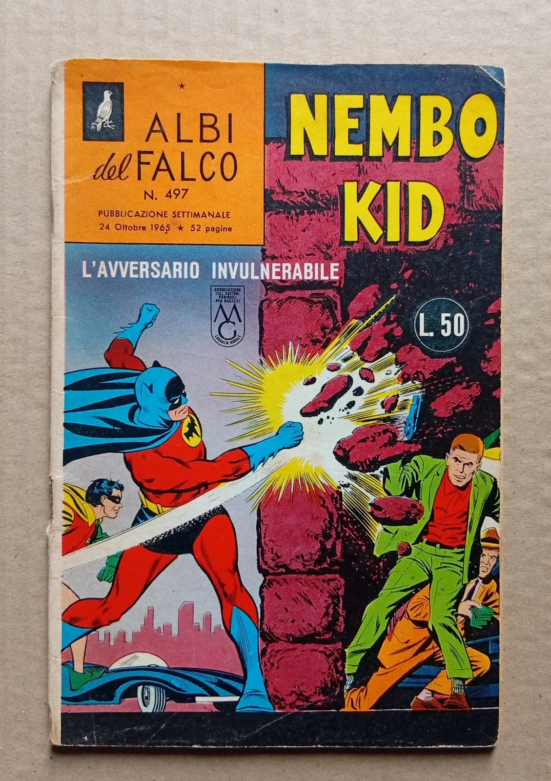 Albi del Falco 497 24 Ottobre 1965 NEMBO KID L' Avversario Invulnerabile