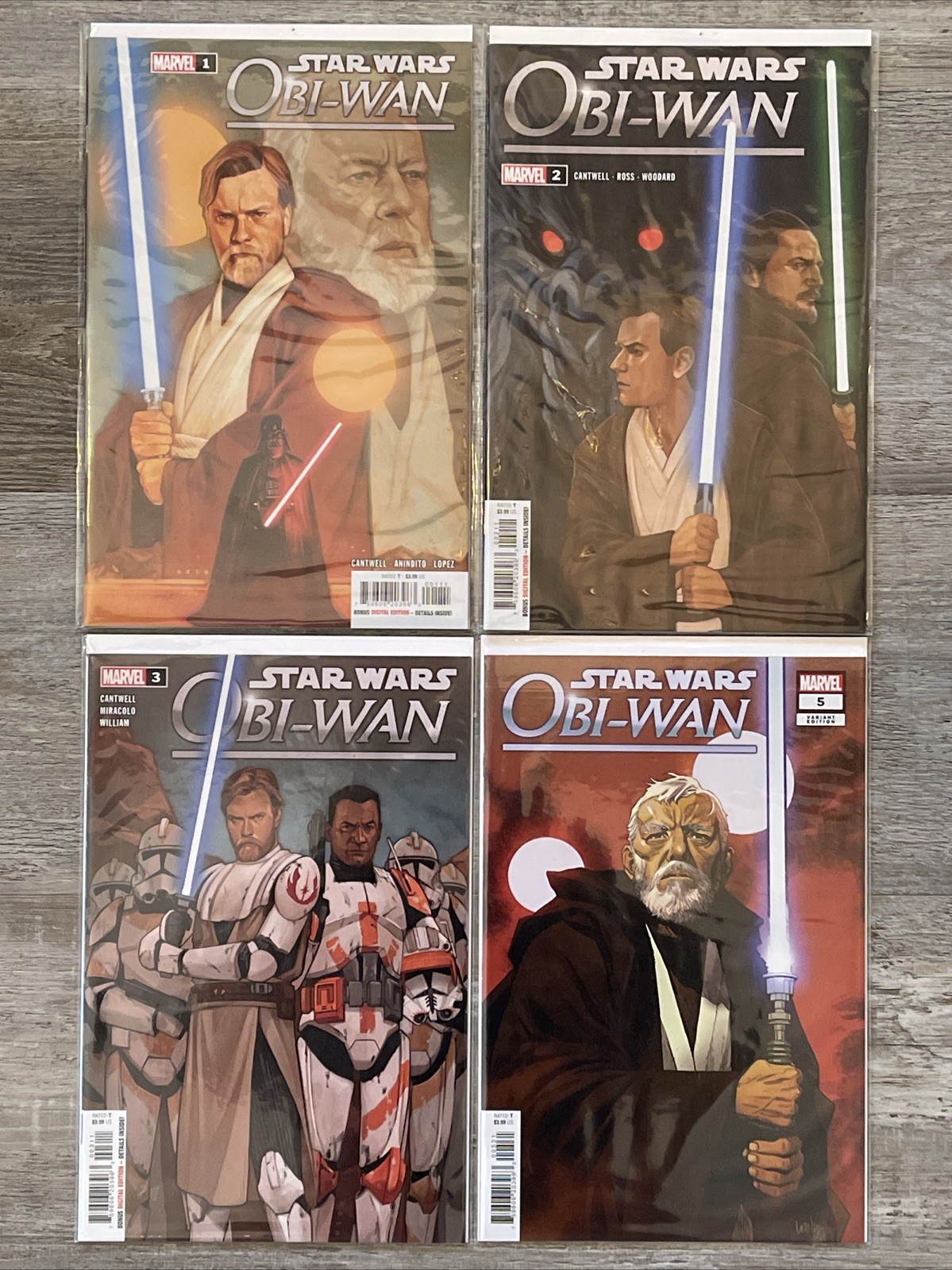 Lotto STAR WARS: OBI-WAN (x4) numeri #1 2 3 5 ~BELLO🔥 Marvel Comics 2022 B&B Bundle