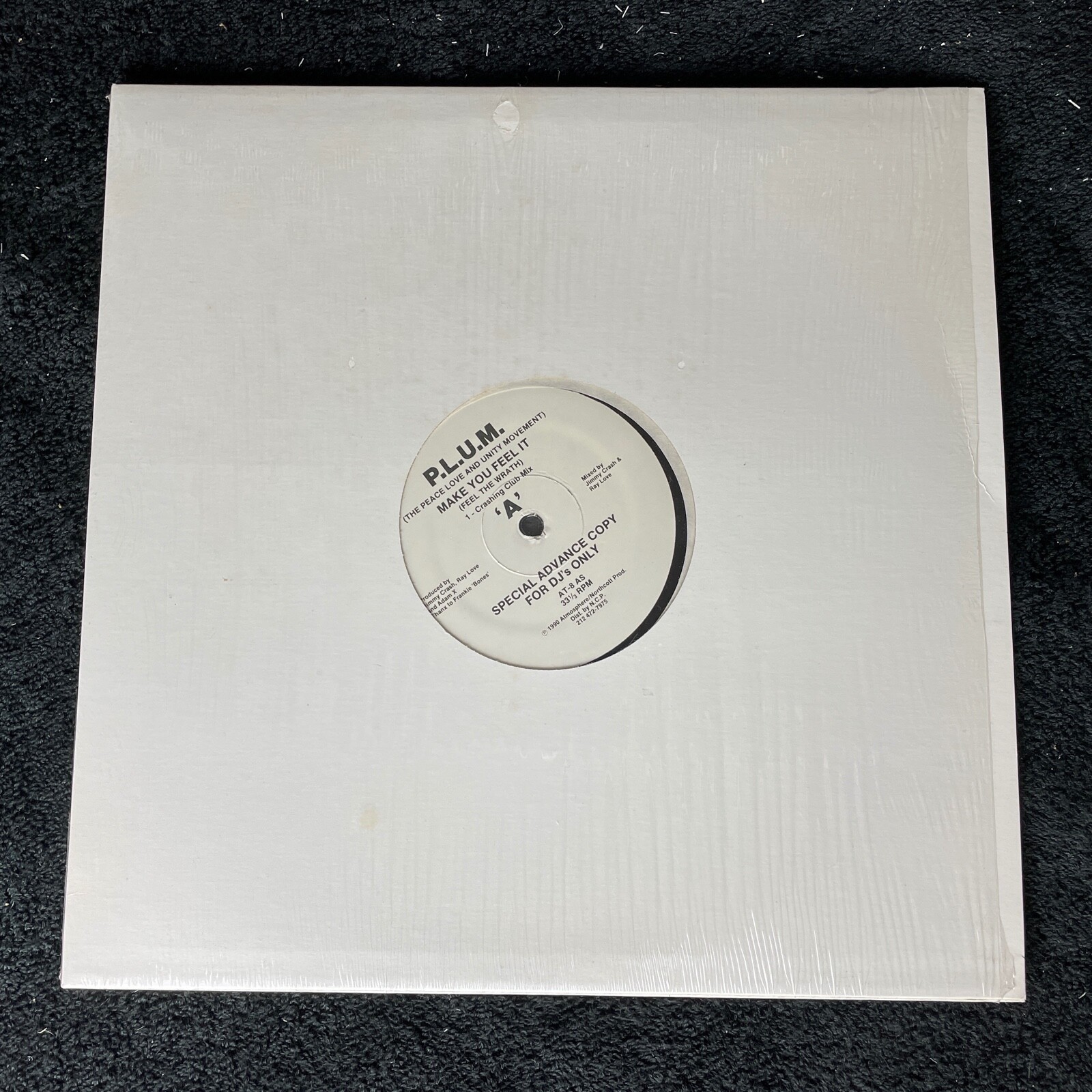P.L.U.M. – Make You Feel It (Feel The Wrath) Promo 12" Single - AT-8 - 1990 VGC+