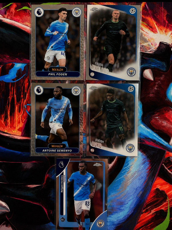 Topps Merlin 2025/26 Lot 5 Cartes Manchester City