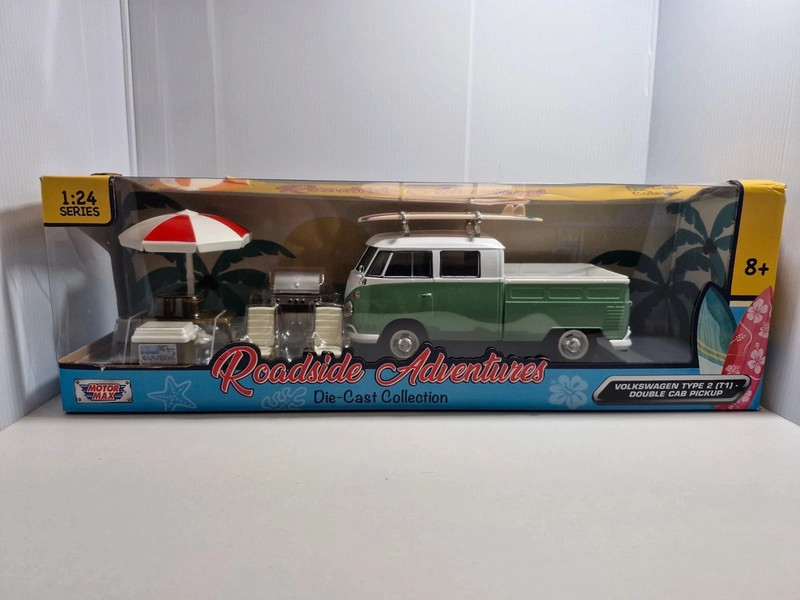 Emballage abîmé Diorama VW Combi T1 Pick-up 1/24 - Motor Max Roadside Adventures