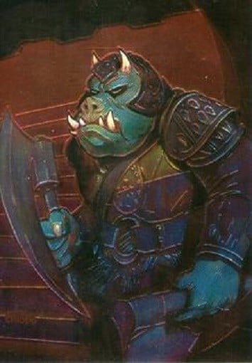 1996 TOPPS STAR WARS FINEST GAMORREAN GUARD 79 GOLD REFRACTOR M/GEM MINT Tip Top