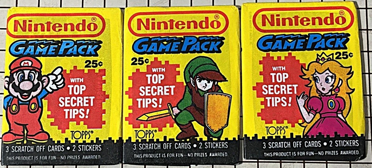 Topps Nintendo Game Trading Card 3 Sealed Wax Pack Peach Mario Link NEW