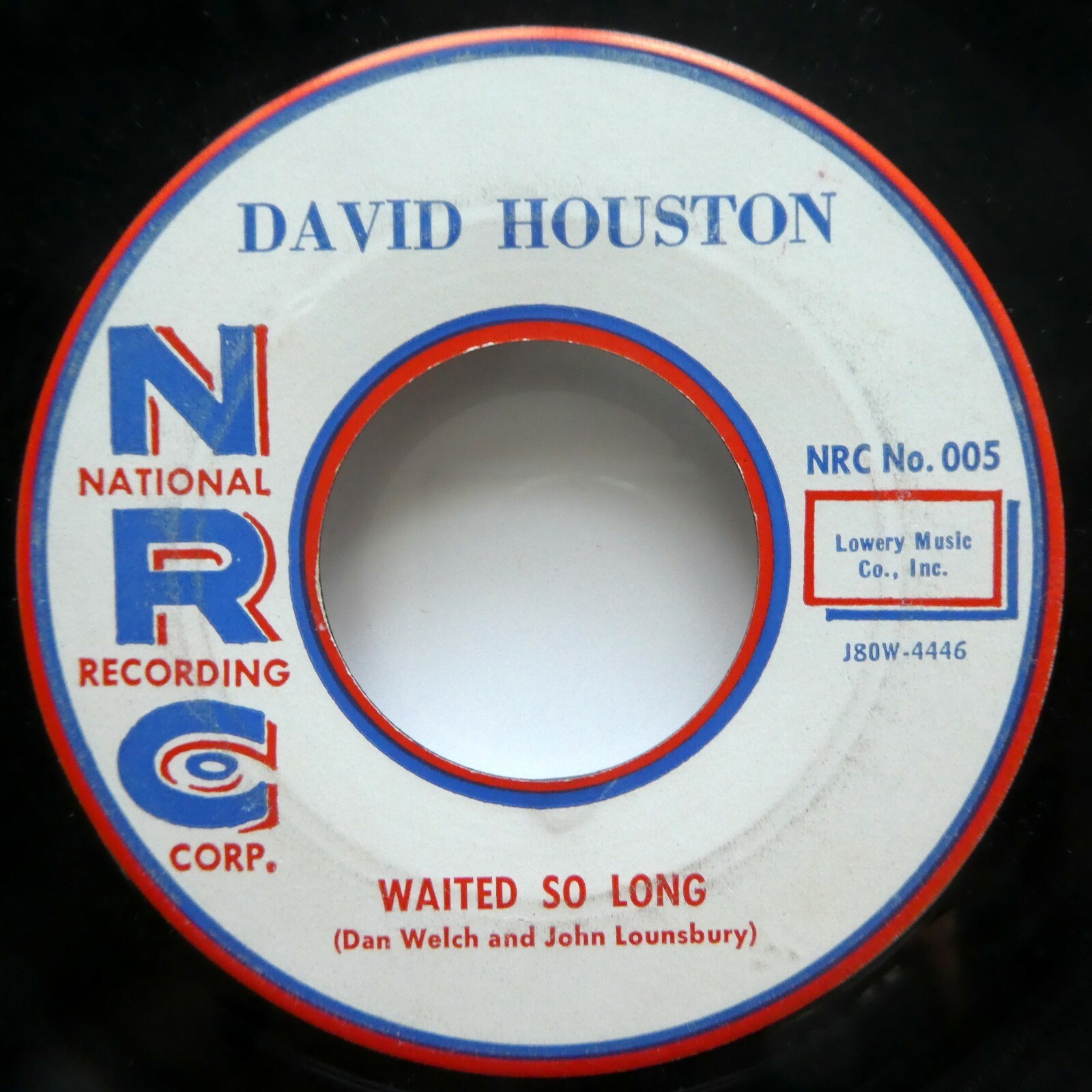 DAVID HOUSTON 45 RPM 7" Waited So Long / All I Do Is Dream NRC Doo Wop