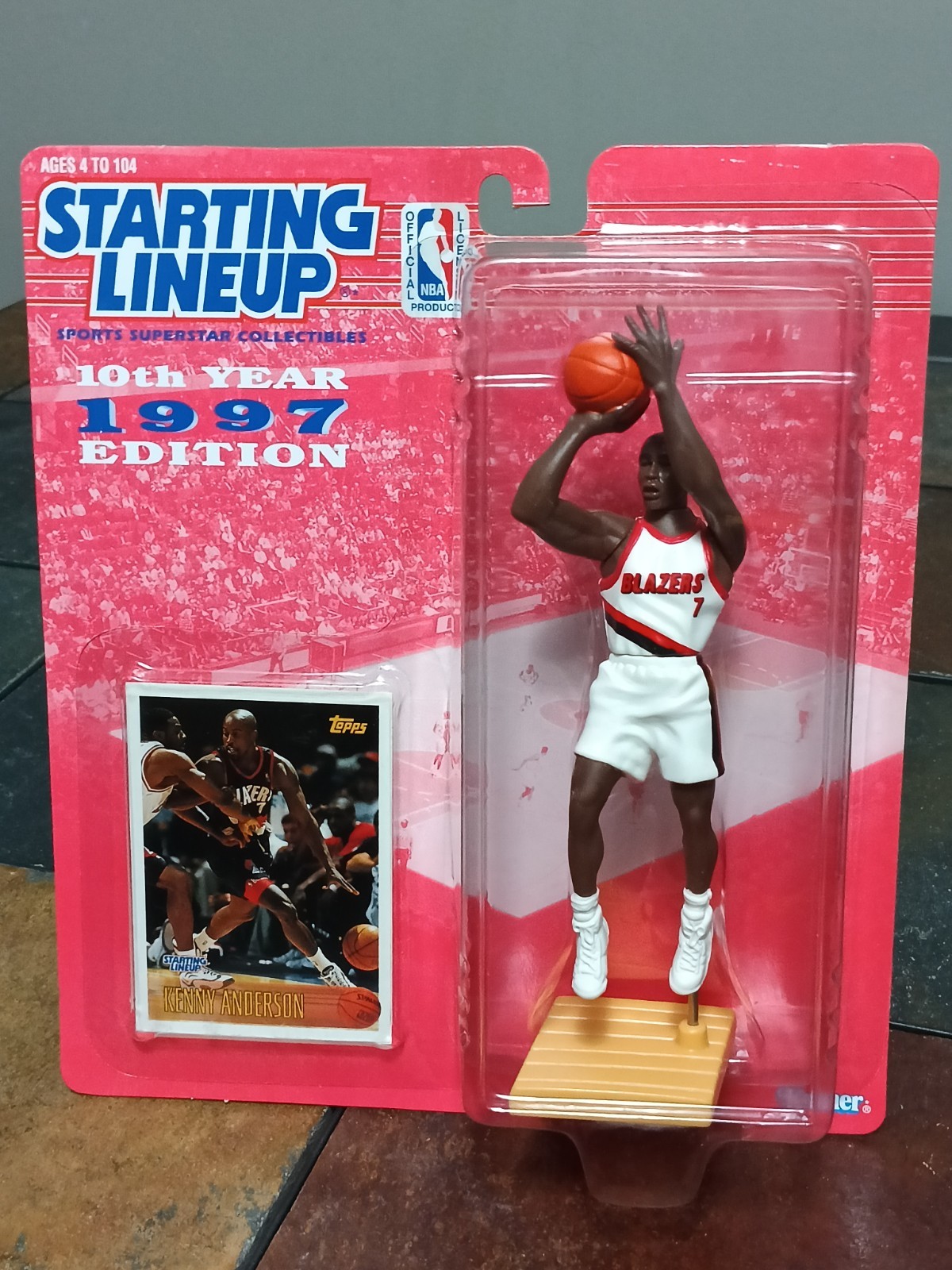 🏀 1997 Kenner Starting Lineup NBA KENNY ANDERSON Blazers Action Figure+Card