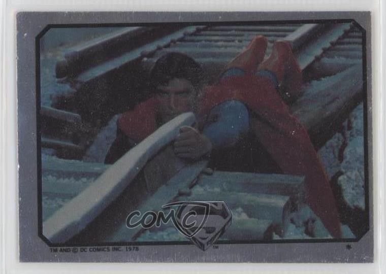 1978 Topps Superman The Movie Foil Stickers Superman (sui binari del treno) 0xz9