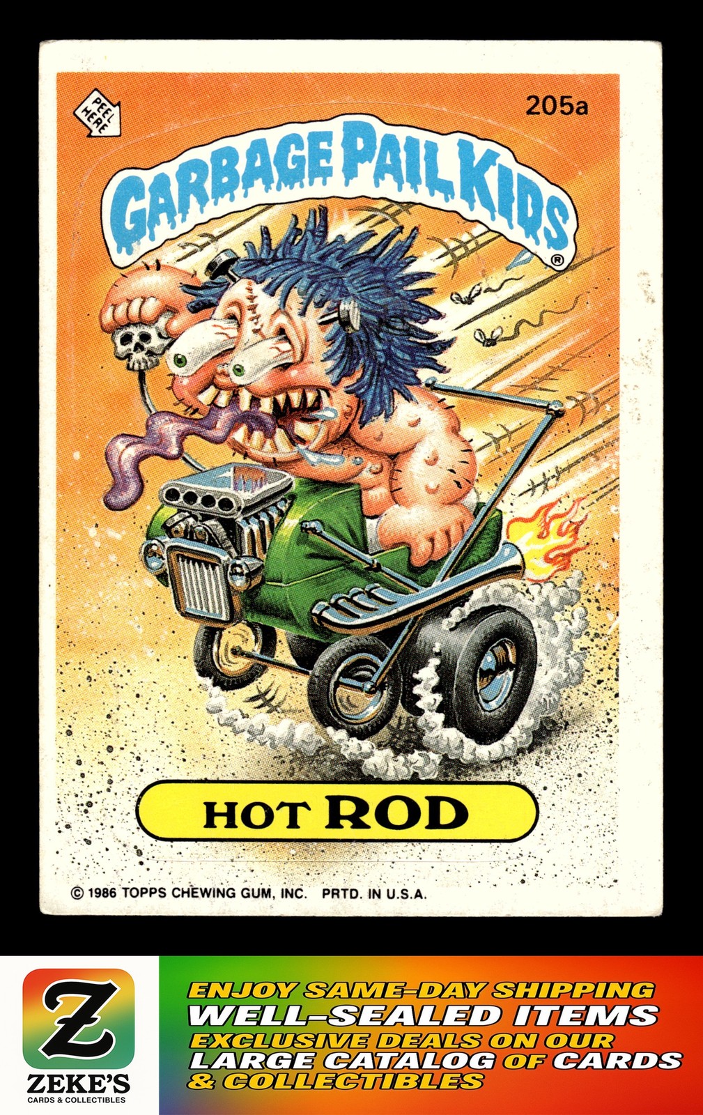 1986 Topps Garbage Pail Kids Series 5 #205a Hot Rod