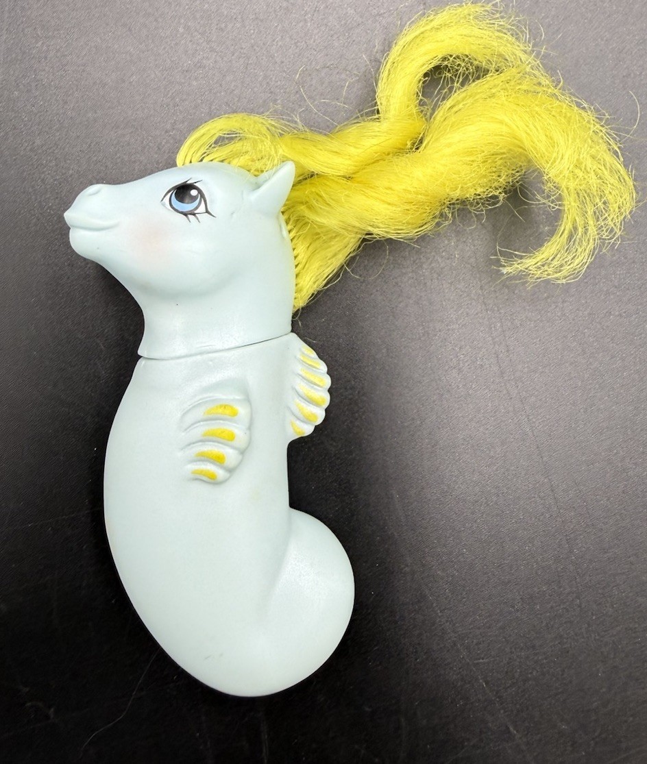 Modellino giocattolo vintage 1984 Hasbro My Little Sea Pony piccole bolle - verde e giallo