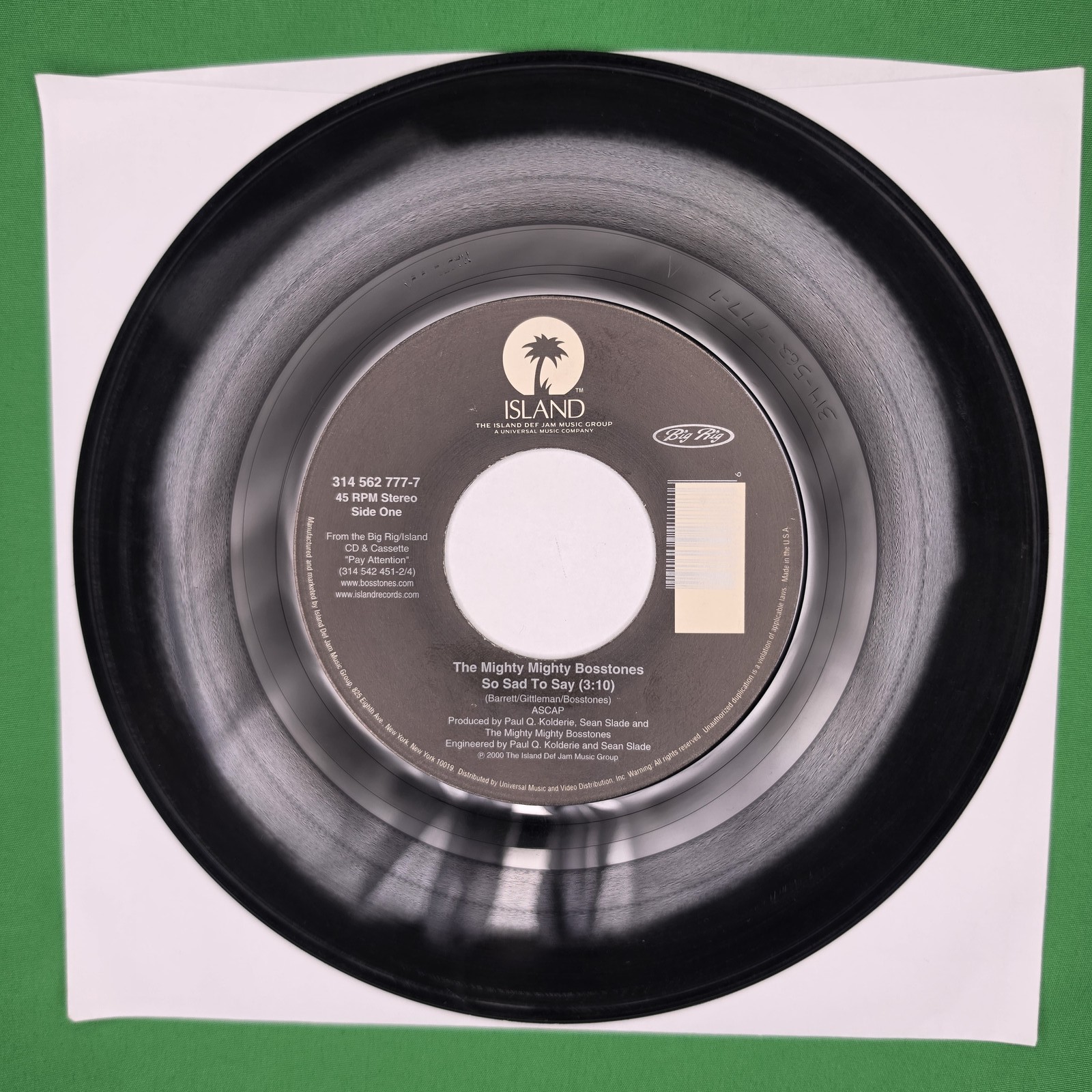 Bosstones So Sad to Say / The Impression That I Get 45 Island 2000 NM