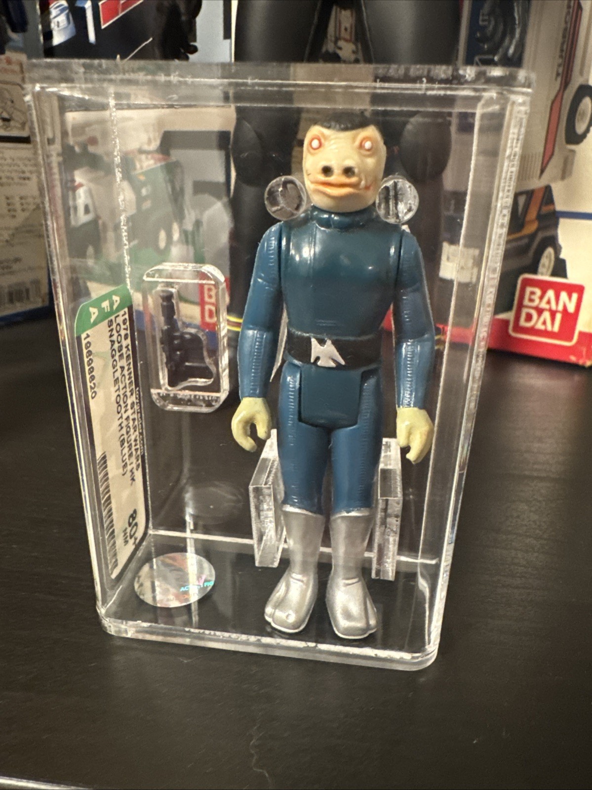 VINTAGE STAR WARS AFA 80+ DENTE A STRAPPO BLU SENZA AMMACCATURA NELLO STIVALE HK