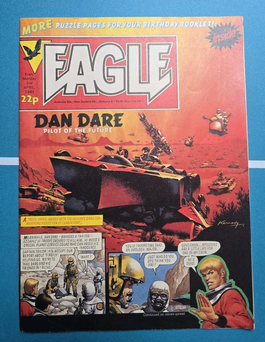 Eagle Comic #195 April 1983 Dan Dare Pilot Future Vintage UK Weekly