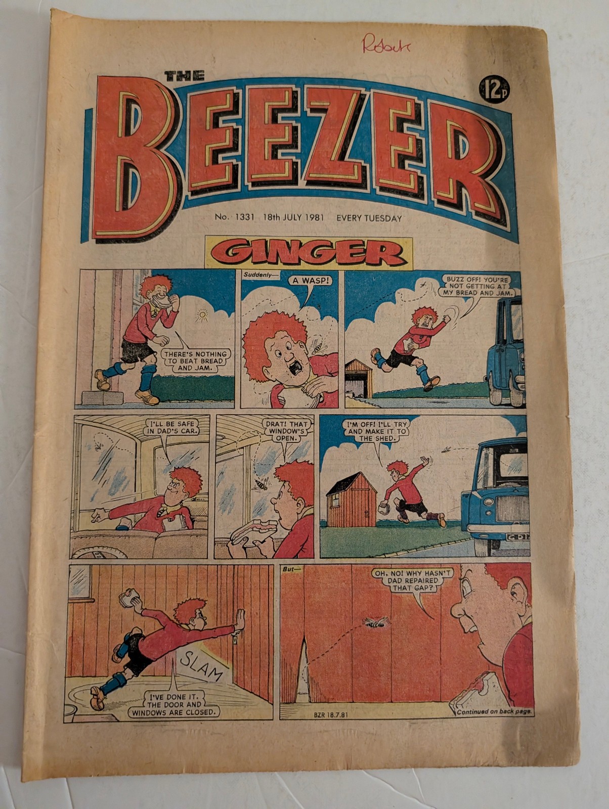 The Beezer Comic No 1331, July 18th 1981.