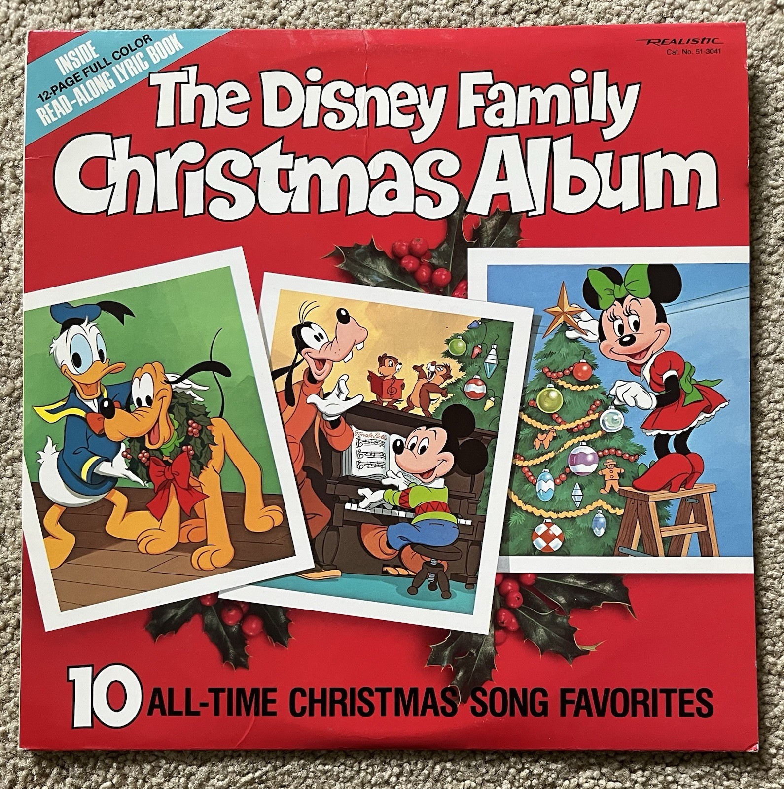 The DISNEY Family CHRISTMAS Album LP w/ Booklet 1981 Disneyland Vista 3518 * EX