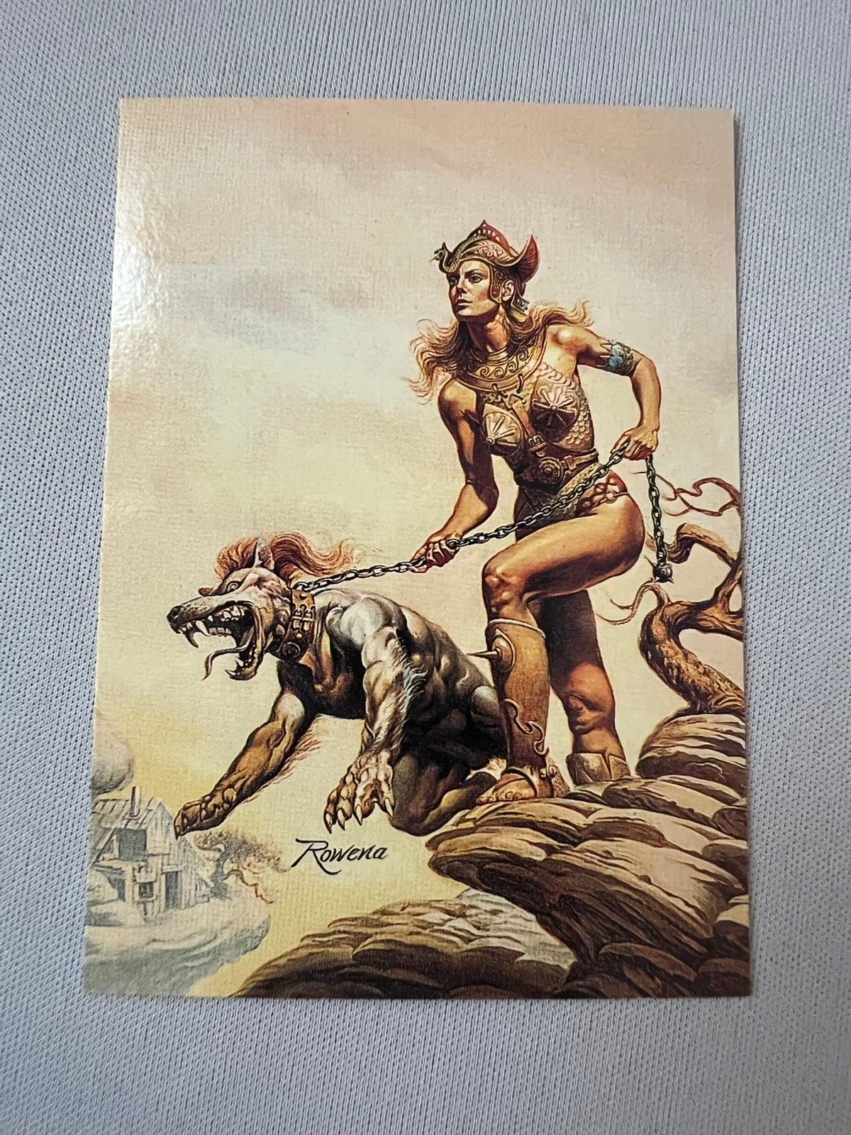 Rowena Morrill FPG Cards Walking the Dog Cartolina 1993 Fantasy Art Vintage