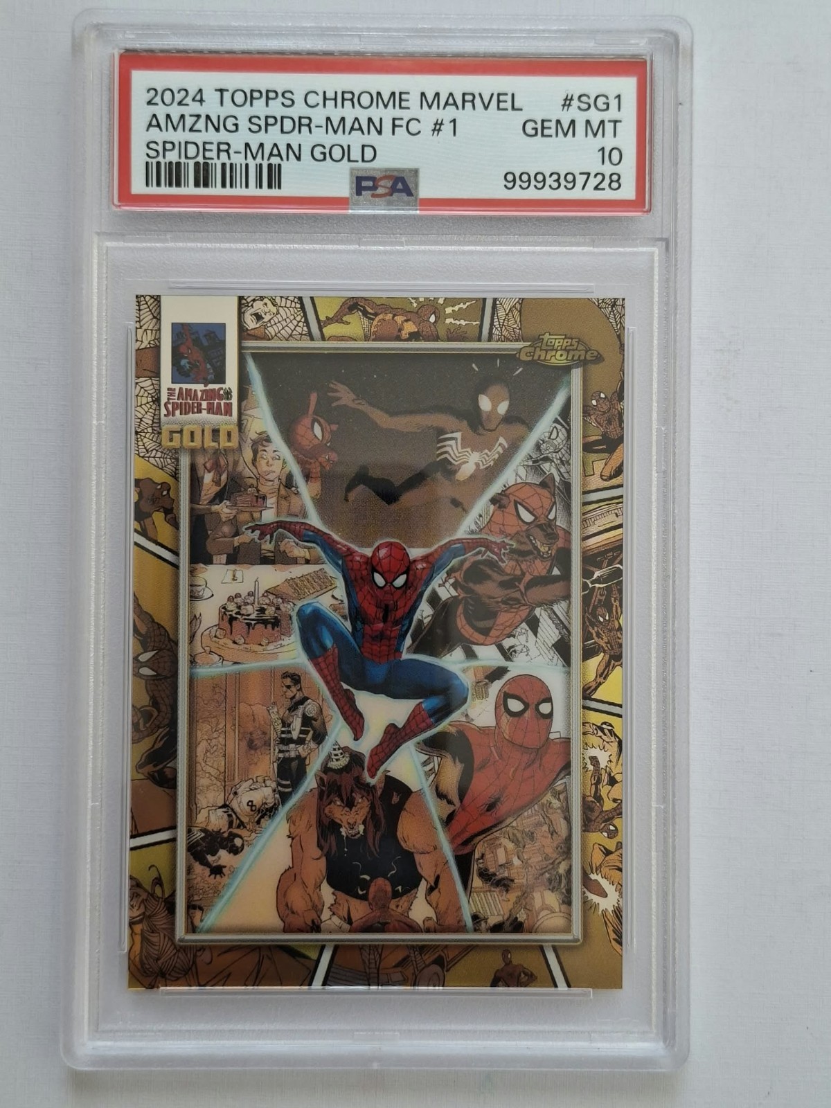 2024 Topps Chrome Marvel SPIDER-MAN Gold #SG-1 PSA 10 Gem Mint