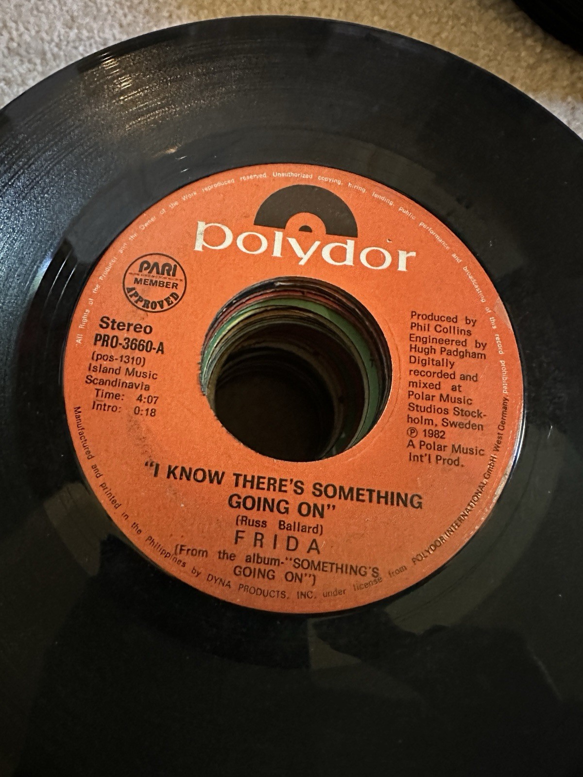 Frida 45 rpm Philippines 7" I Know Theres Something Going On Abba