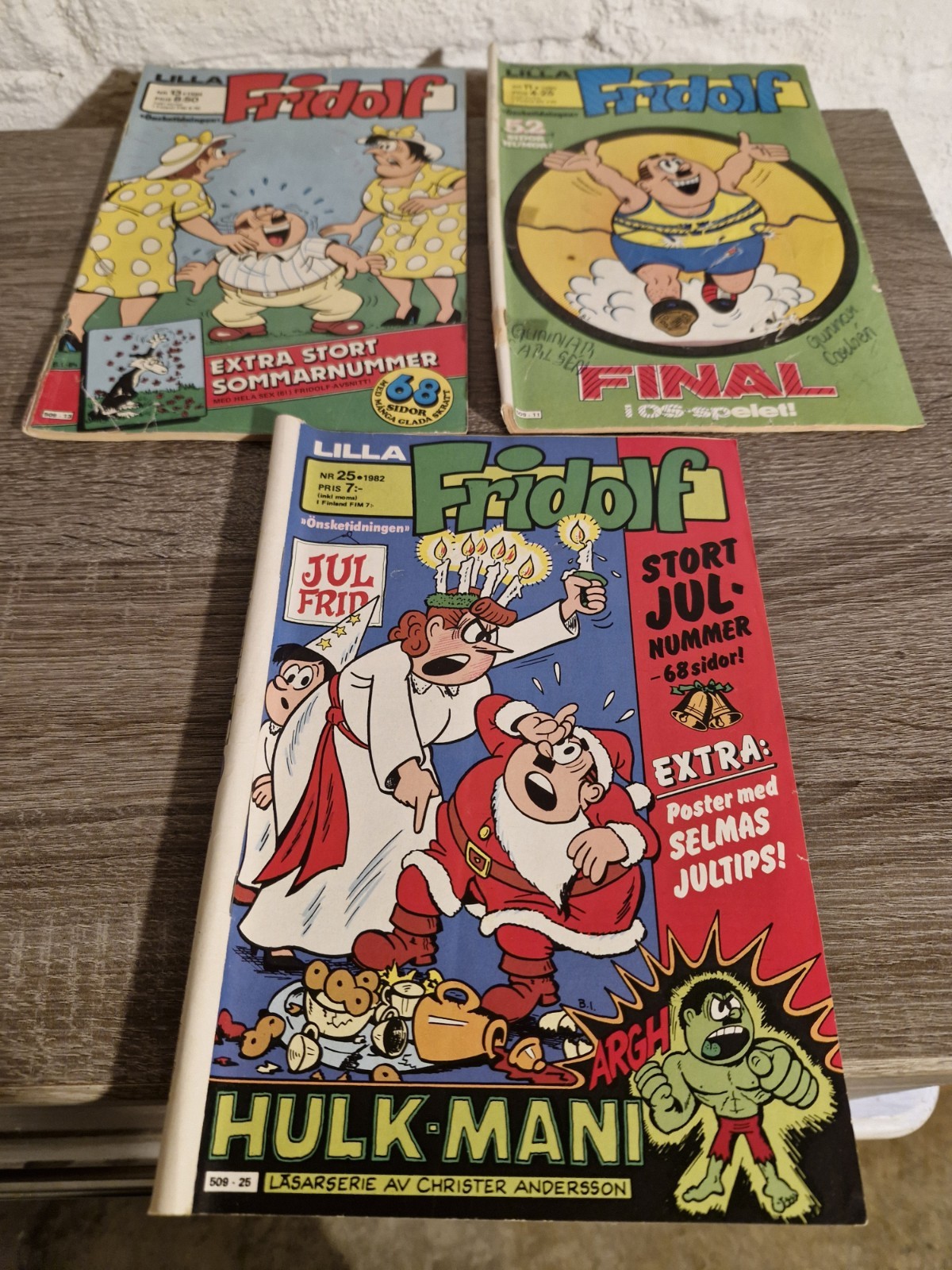 3 fumetti Lilla Fridolf Svezia svedese